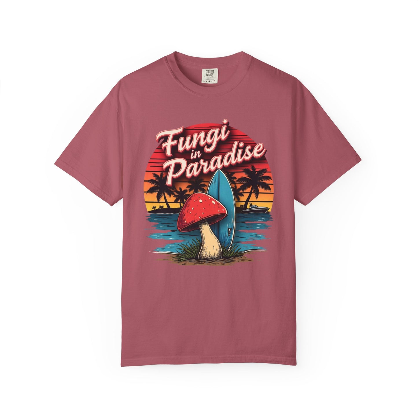 Fungi in Paradise Design, Relaxed Tee, Vintage Style Shirt, Gift for Nature Lovers, Eco-Friendly Apparel - Psychonaut Swag