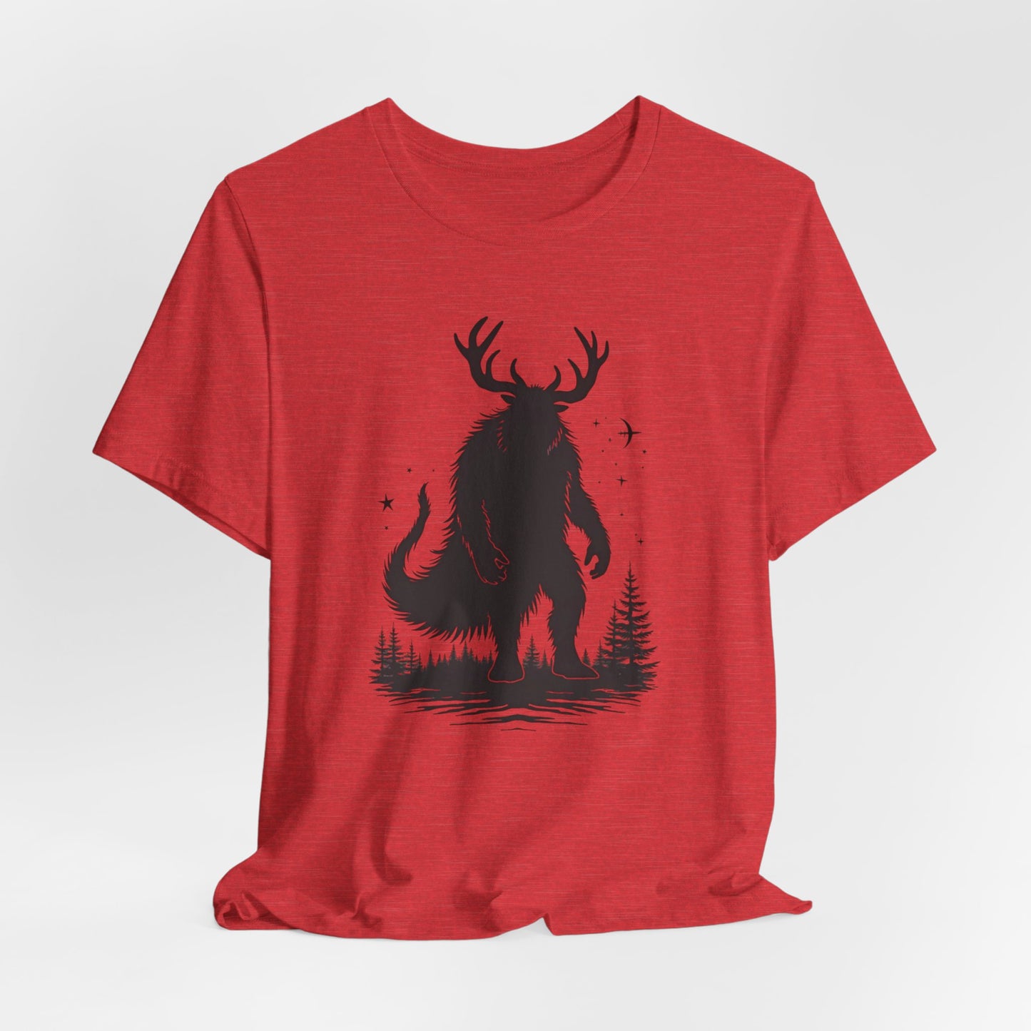 Krampus Squatch T-Shirt — Deer-Antlered Sasquatch Graphic Tee