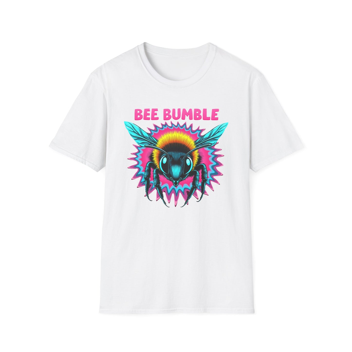 Bee Bumble T-Shirt, Retro Graphic Tee, Softstyle Unisex Shirt, Summer Fashion, Gift for Beekeepers, Eco-Friendly Tee - Psychonaut Swag