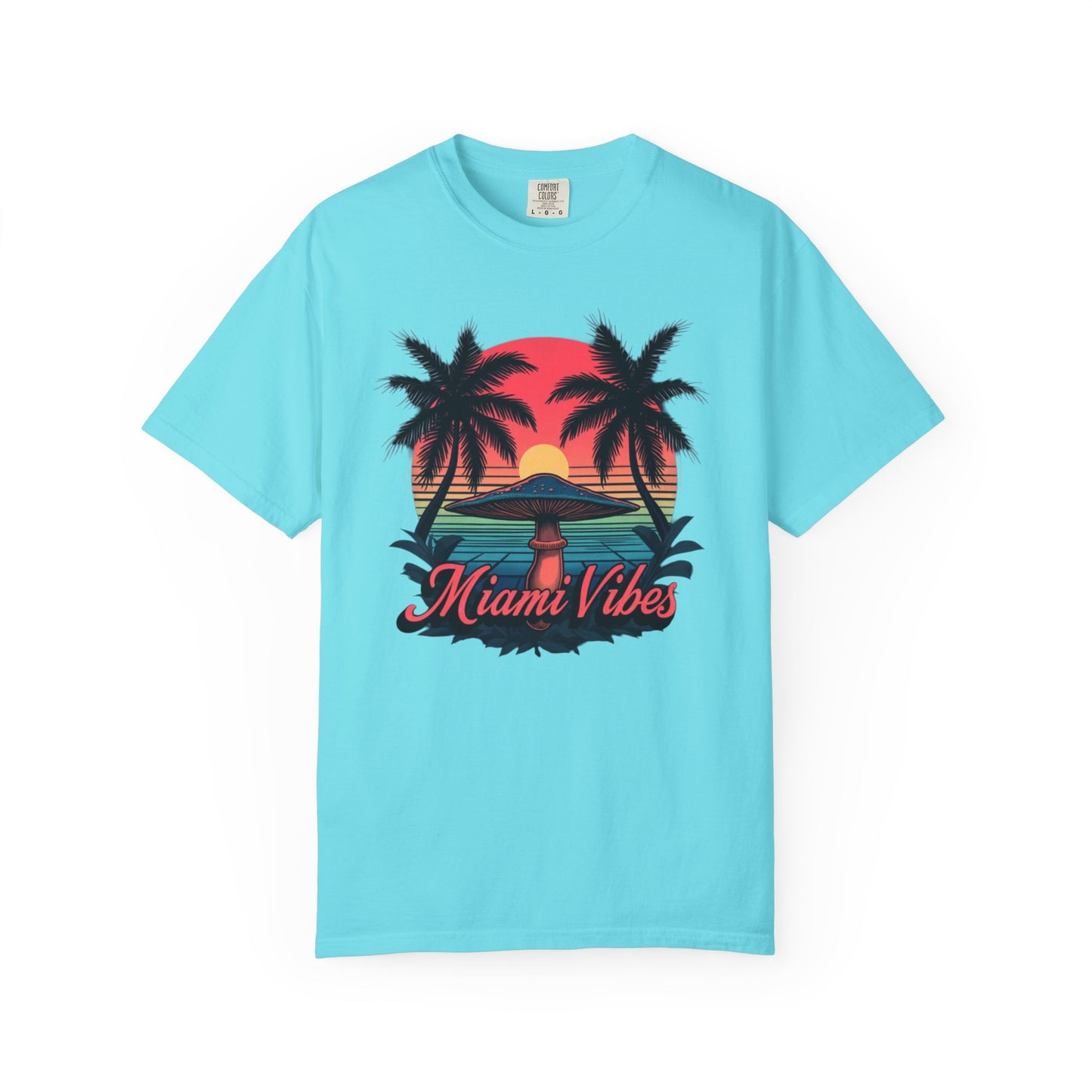 Miami Vibes, T-Shirt with Tropical Vibes Design, Summer Apparel, Beachwear, Gift for Vacation Lovers, Relaxed Style - Psychonaut Swag