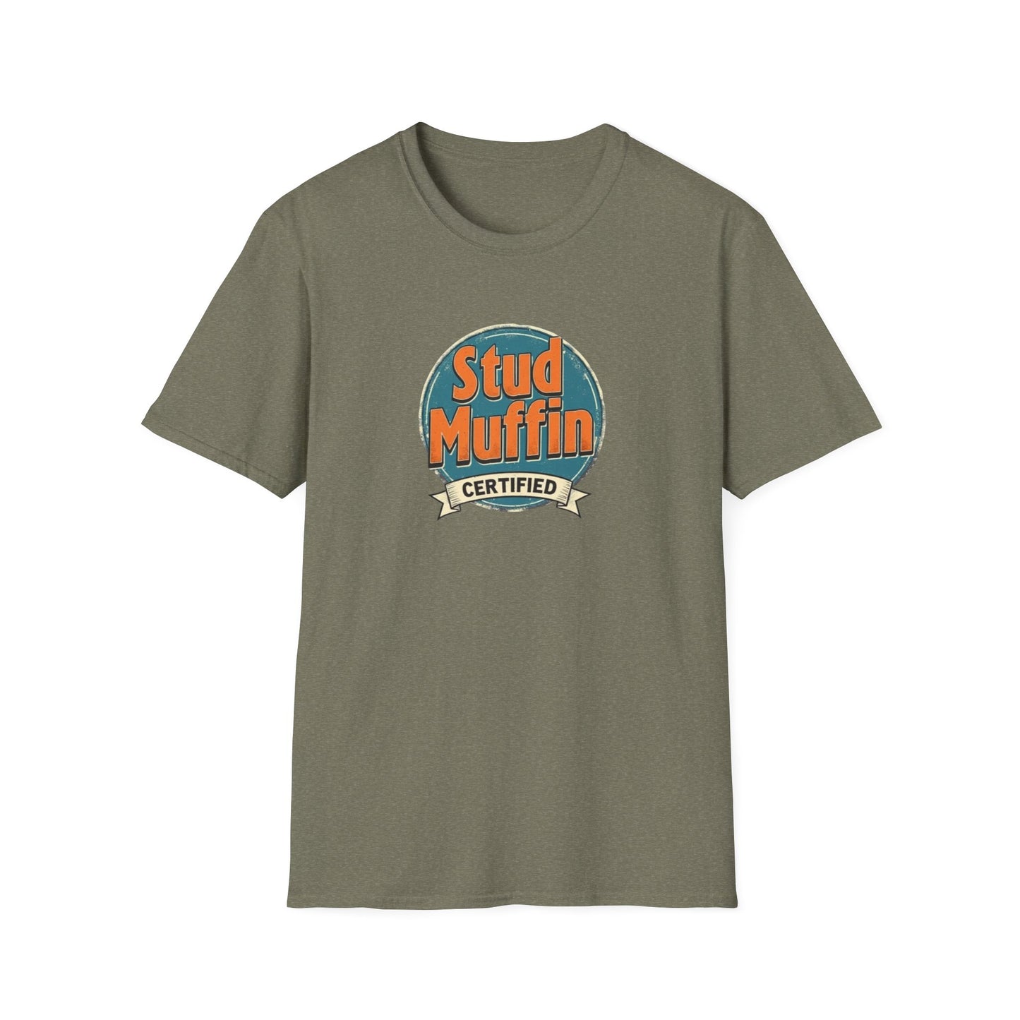 Stud Muffin Unisex Softstyle T-Shirt | Funny Gift for Dads, Birthdays, Father's Day, Casual Wear, Graphic Tee - Psychonaut Swag