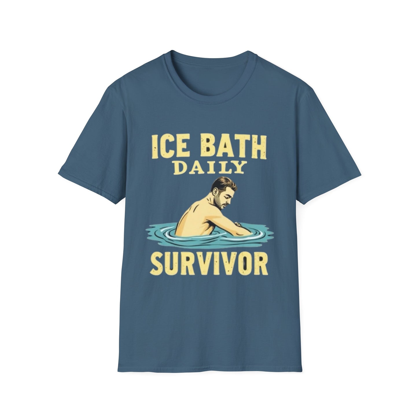 Ice Bath Daily Survivor Unisex Softstyle T-Shirt, Motivational Tee, Gift for Survival Enthusiasts, Fitness Apparel, Recovery Shirt - Psychonaut Swag