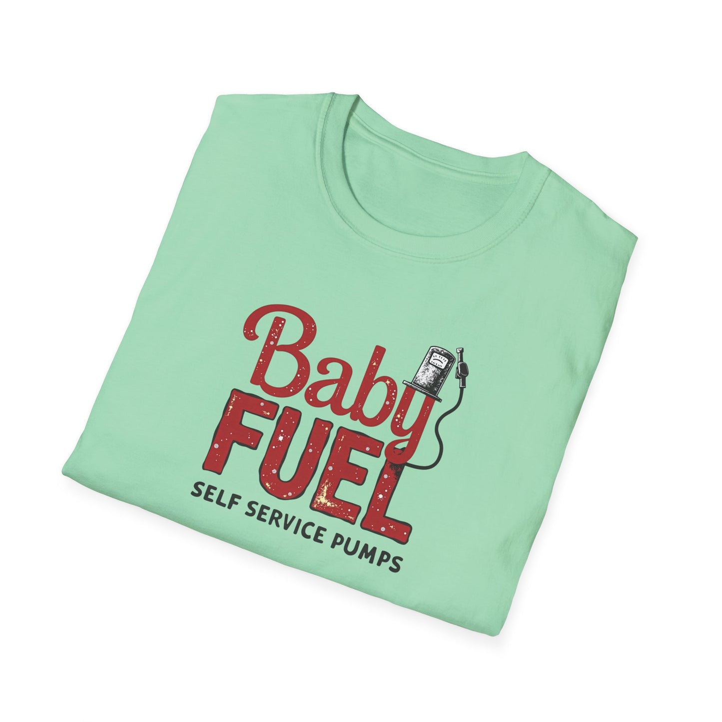Baby Fuel, Vintage PumpThemed Unisex T-Shirt, Funny Baby Fuel Shirt, Gift for Car Lovers, Automotive Tee, Casual Everyday Wear - Psychonaut Swag