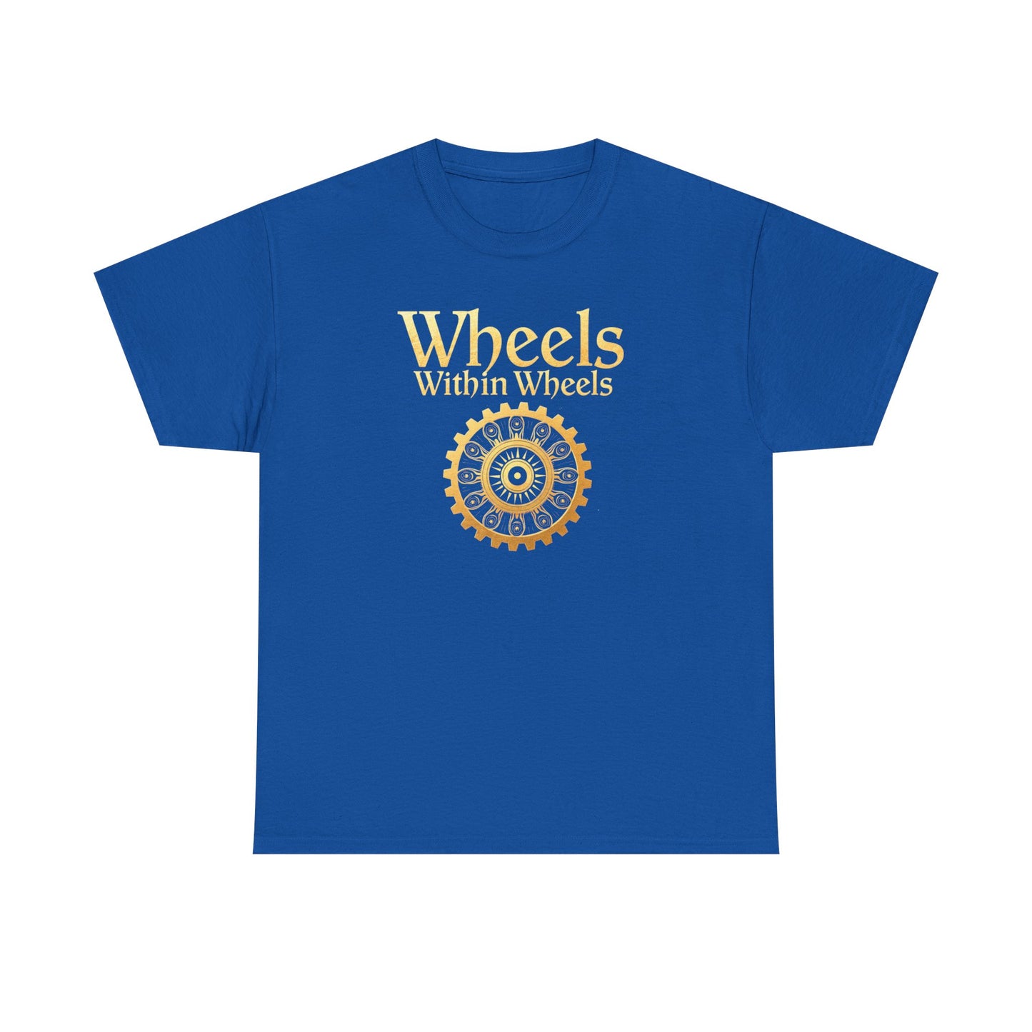 Wheels within wheels, Unisex Heavy Cotton Tee, Casual Wear, Gift for Cyclists, Graphic T-Shirt, Birthday Gift, Summer Style - Psychonaut Swag