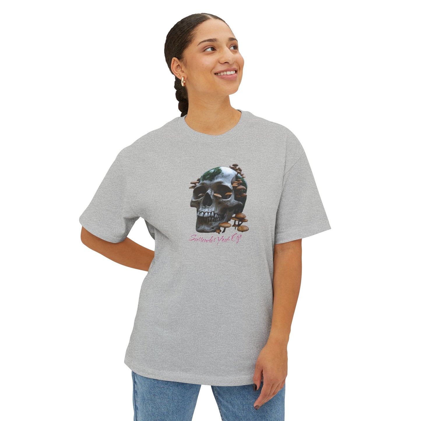 Mushroom Skull Graphic Unisex Oversized Tee | Casual Streetwear, Unique Gift, Statement Shirt, Relaxed Fit Fashion, Graphic Tee