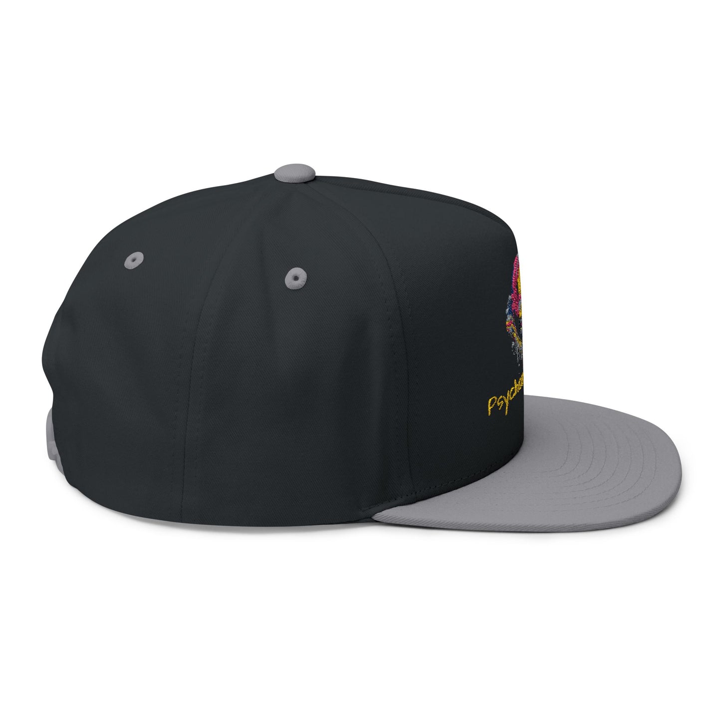 Trippy Smile Hat, Flat Bill Cap (Embroidery)