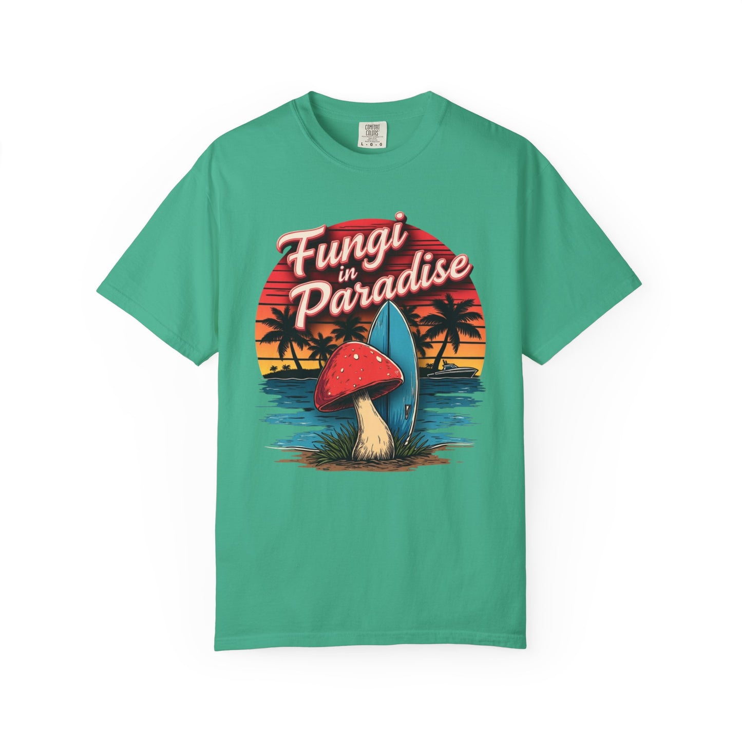 Fungi in Paradise Design, Relaxed Tee, Vintage Style Shirt, Gift for Nature Lovers, Eco-Friendly Apparel - Psychonaut Swag