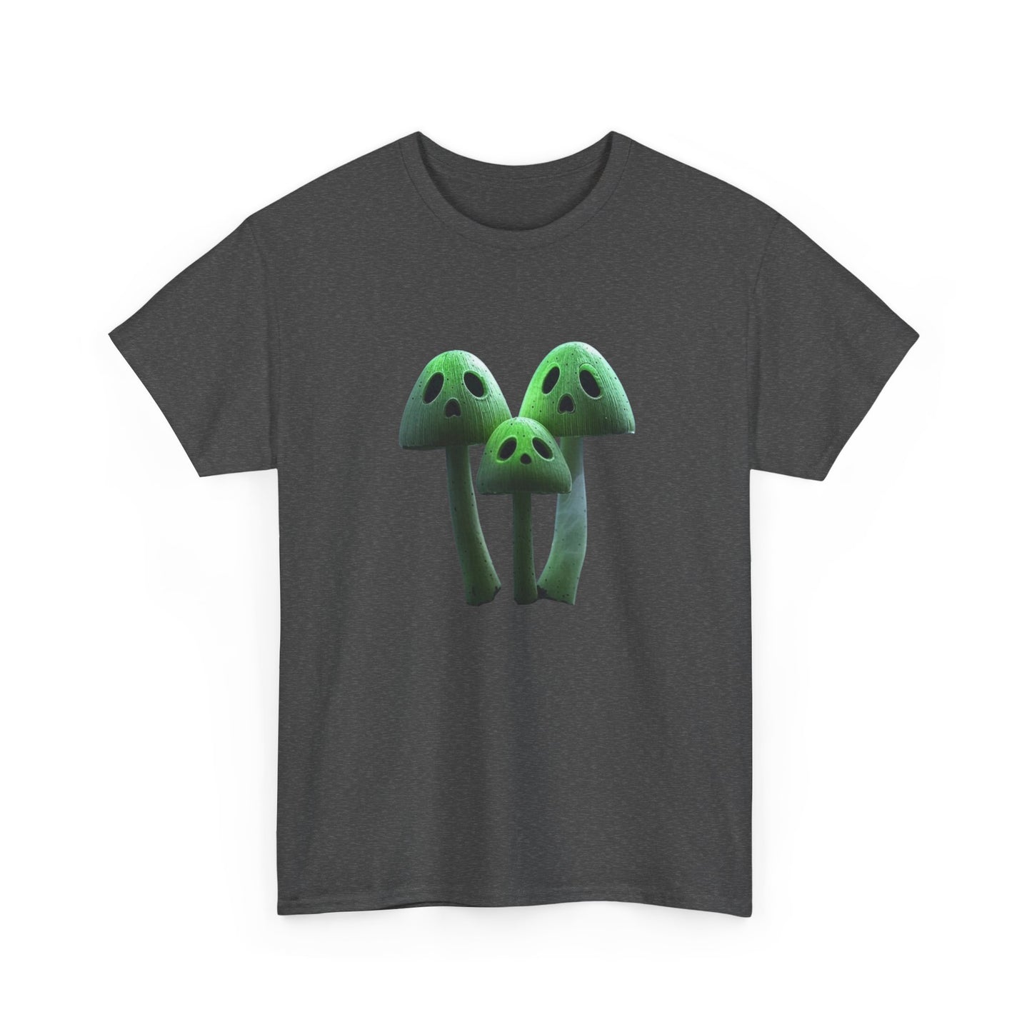 Glowing Ghost Mushroom Tee - Unisex Heavy Cotton T-Shirt, Funny Shirt, Unique Gift, Outdoor Adventure Wear, Halloween Shirt