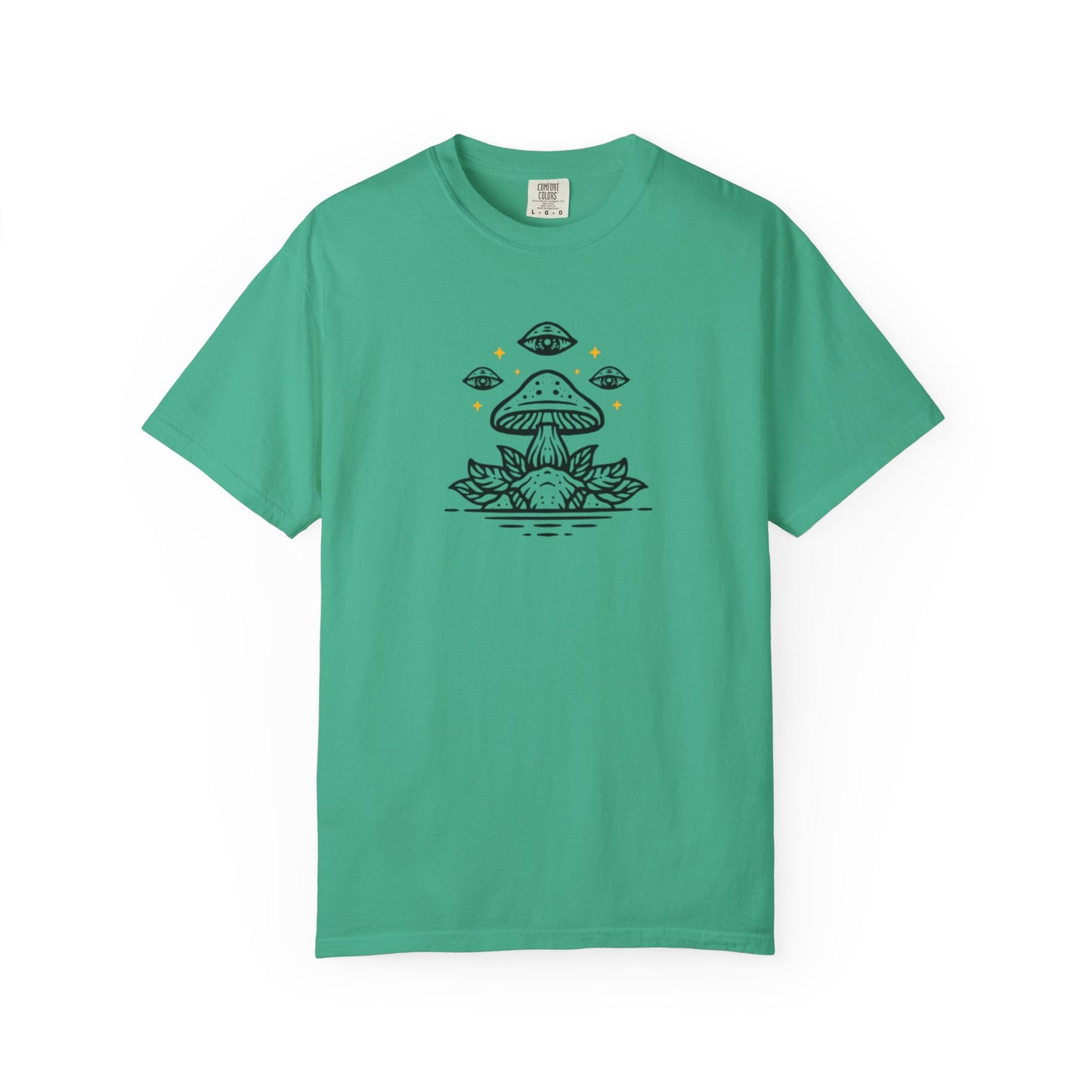 Mushroom Gift from Visitors, Unisex Garment-Dyed T-shirt - Psychonaut Swag