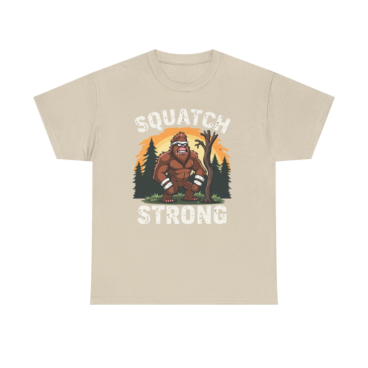 Squatch Strong Unisex Heavy Cotton Tee – Nature Graphic T-Shirt - Psychonaut Swag