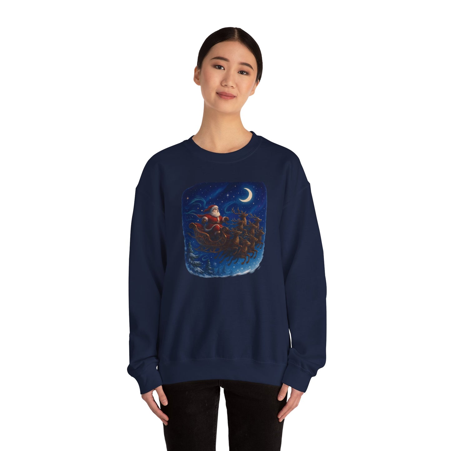 Christmas Santa Sleigh Crewneck Sweatshirt