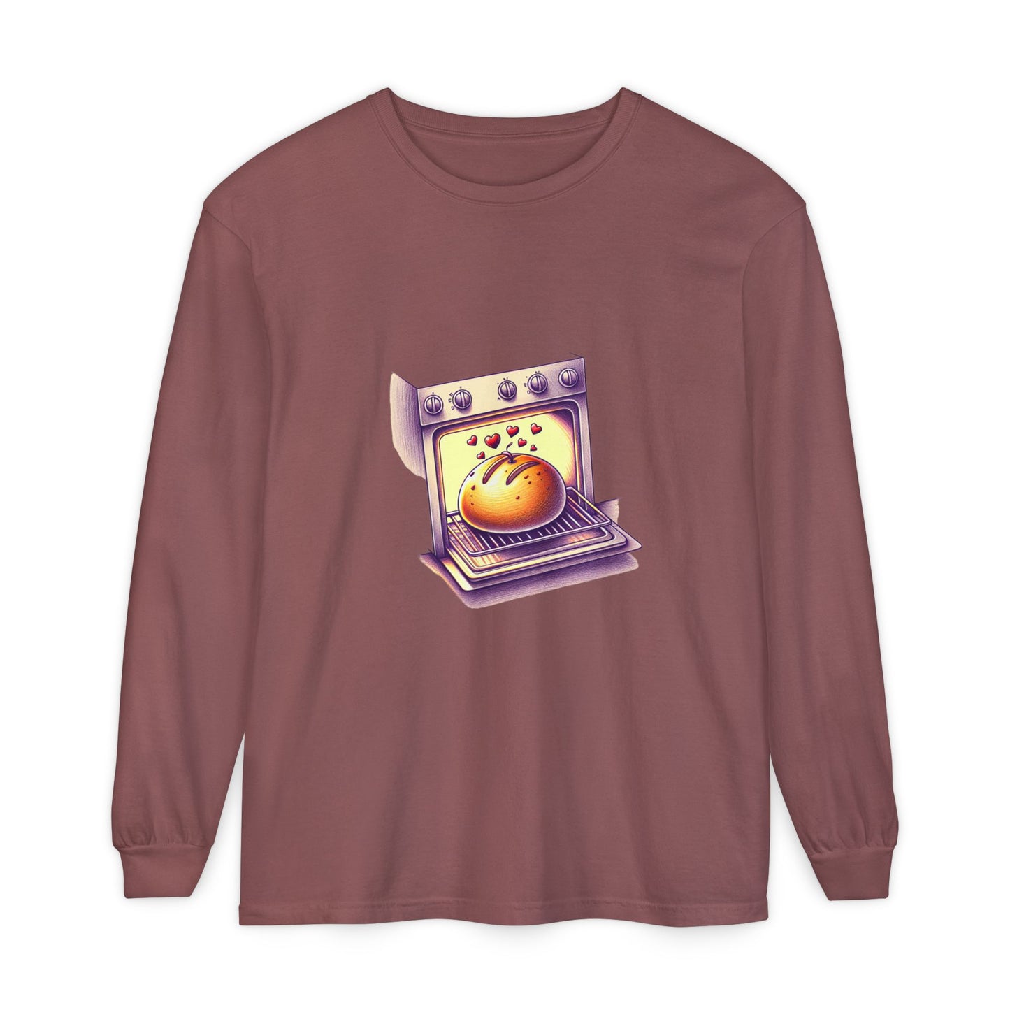 Bun in oven, Unisex Garment-dyed Long Sleeve T-Shirt - Psychonaut Swag