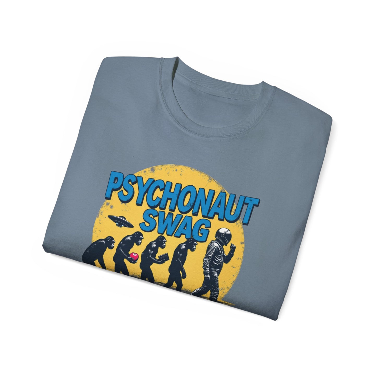 Psychonaut Evolution of Man Sunset, Unisex Tee, Retro Graphic T-Shirt, Music Festival Attire, Gift for Gamers, Casual Streetwear