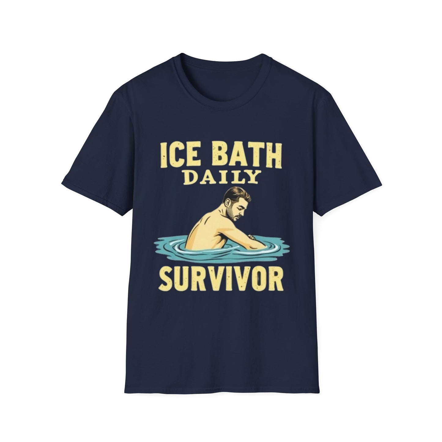 Ice Bath Daily Survivor Unisex Softstyle T-Shirt, Motivational Tee, Gift for Survival Enthusiasts, Fitness Apparel, Recovery Shirt - Psychonaut Swag