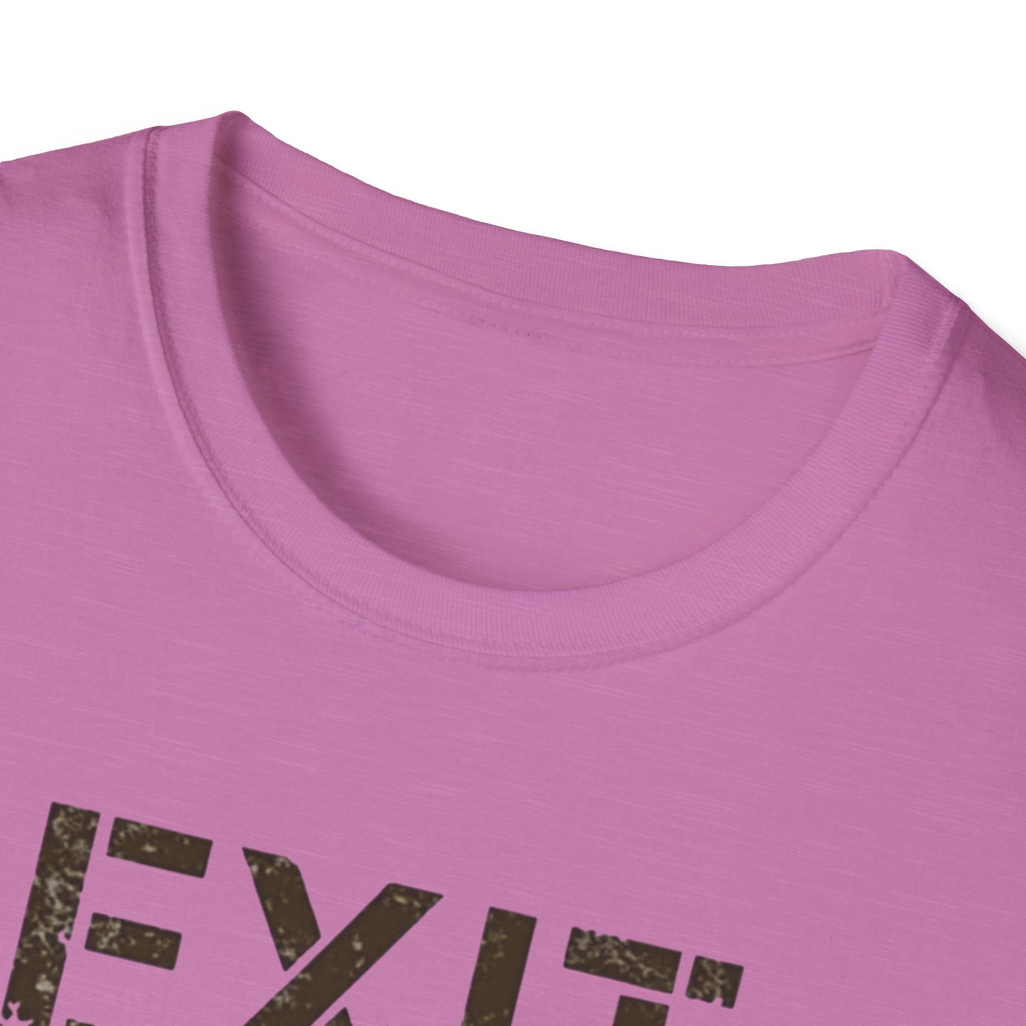 Exit Strategy Unisex Softstyle T-Shirt, Casual Wear, Fun Graphic Tee, Gift for Friends, Statement Shirt, Everyday Comfort - Psychonaut Swag