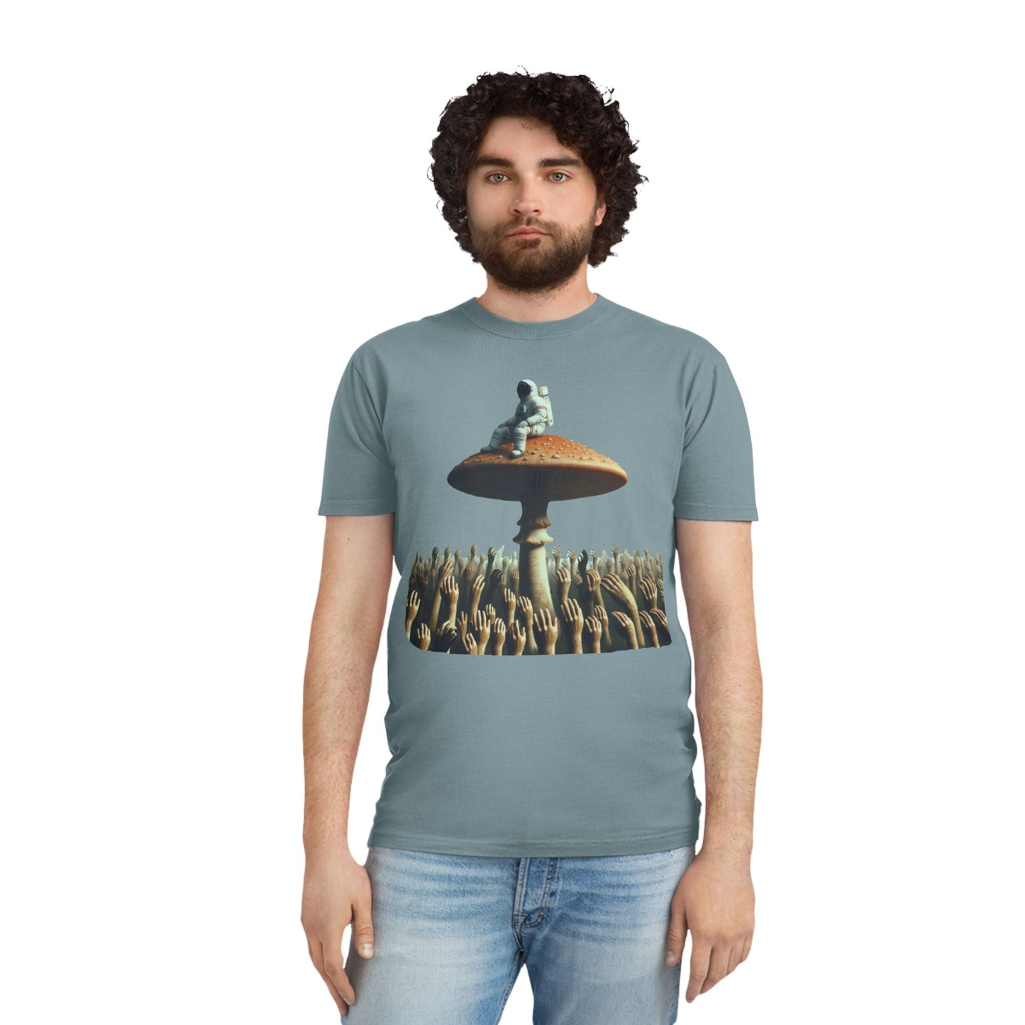 Astronaut on Mushroom, T-Shirt Psychedelic Explorer Unisex Faded Shirt - Psychonaut Swag