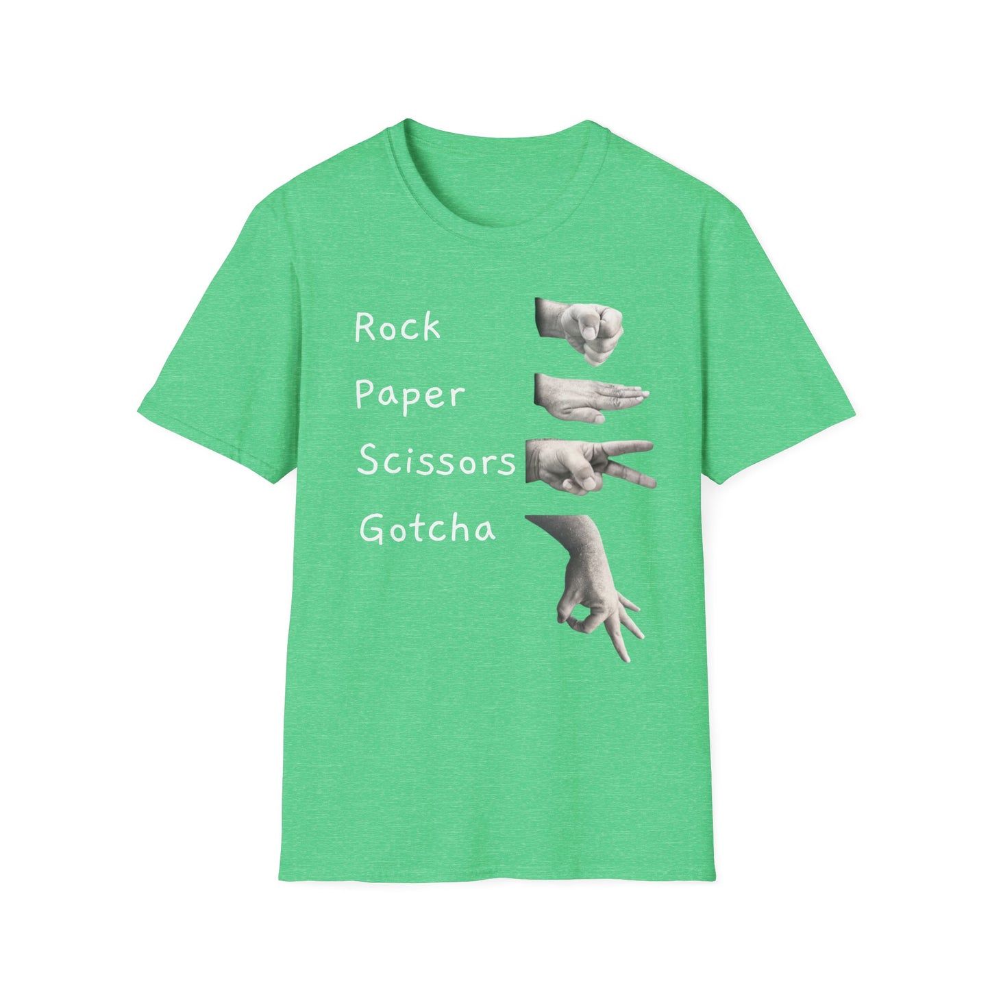 Rock, Paper, Scissors Creative Hands Symbol T-Shirt, Hand Gesture Graphic Tee, Unisex Softstyle Shirt for Friends, Casual Wear, Gift for Holidays, Statement Shirt