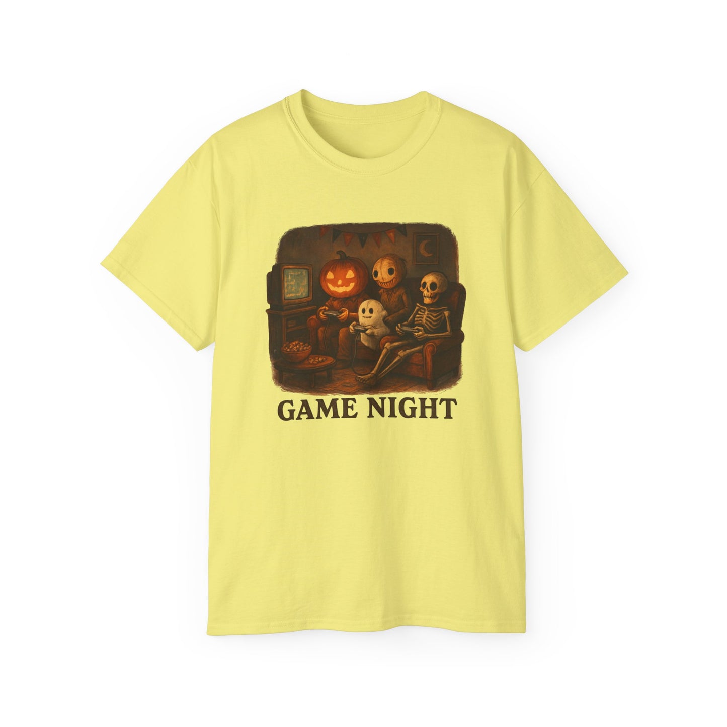 Game Night Tee, Halloween Shirt, Unisex Cotton T-Shirt, Spooky Fun Apparel, Perfect for Gathering and Celebrations