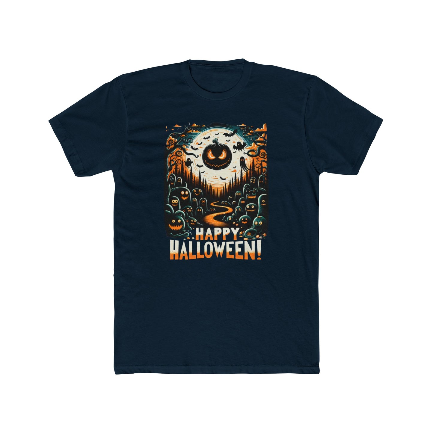Happy Halloween Graphic Tee, Unisex Cotton Crew Tee, Funny Halloween Shirt, Spooky Apparel, Fall Festive Outfit