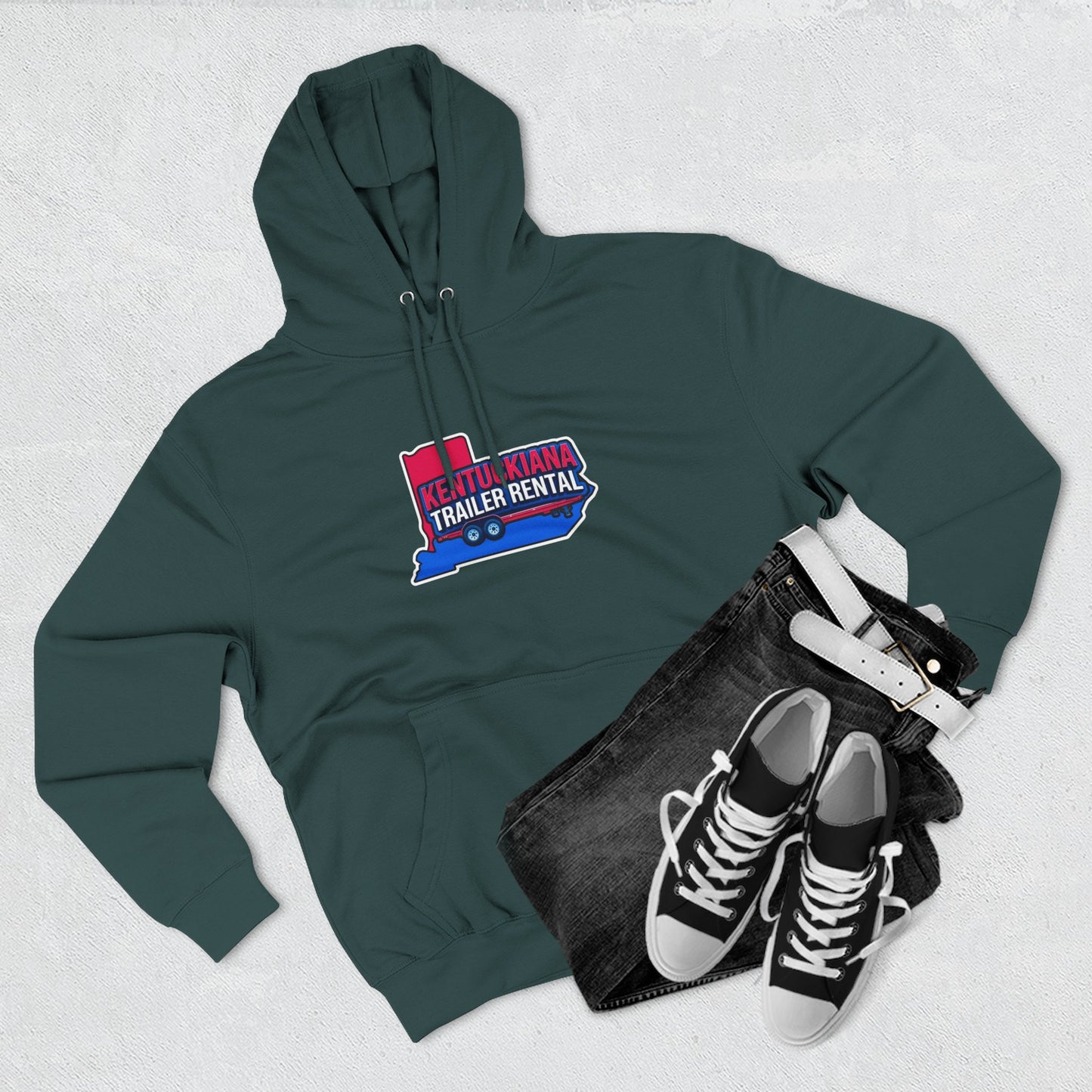 Kentuckiana Trailer Rental Hoodie | Cozy Casual Wear, Perfect for Road Trips, Gift for Outdoor Enthusiasts, Iconic Travel Style