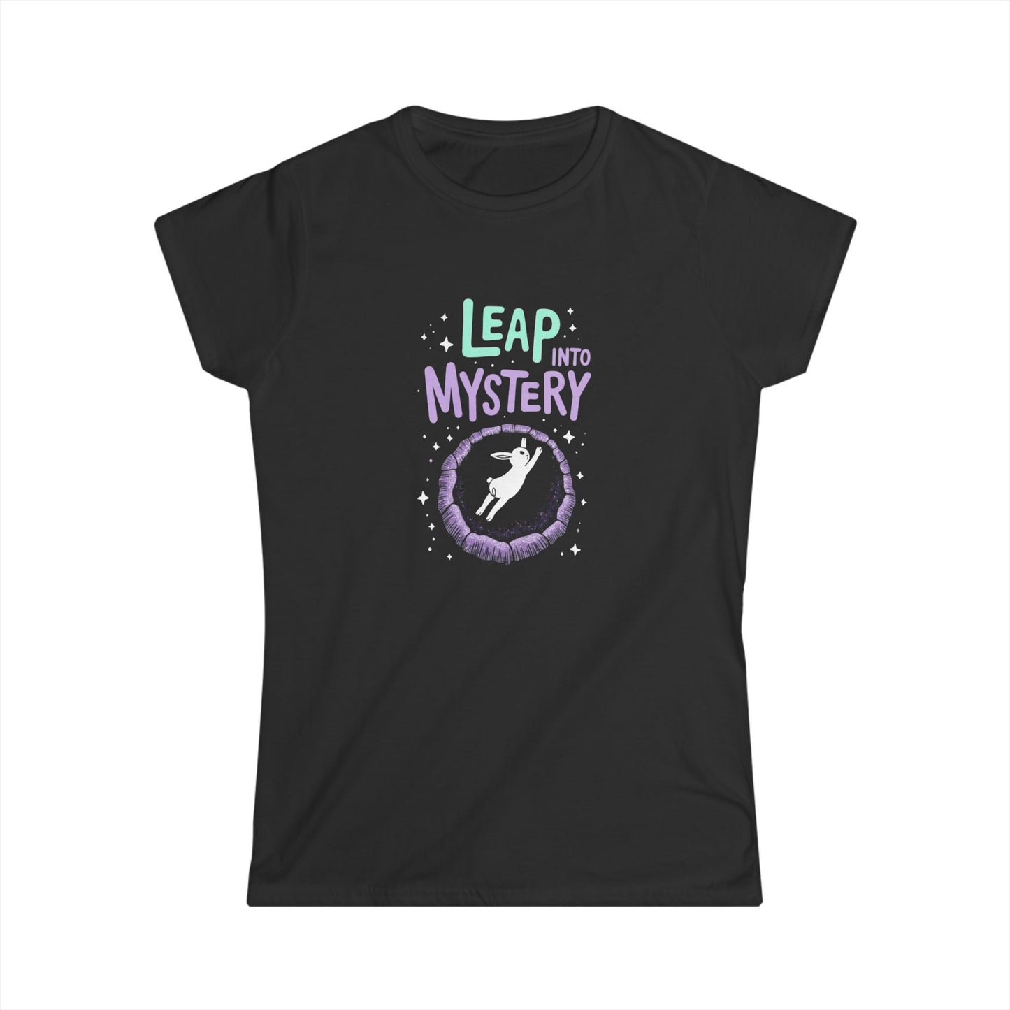 White Rabbit, Rabbit Hole, Women's Mystical Adventure Tee, Graphic T-Shirt for Dreamers, Leap into Mystery, Birthday Gift, Inspirational Art Shirt - Psychonaut Swag