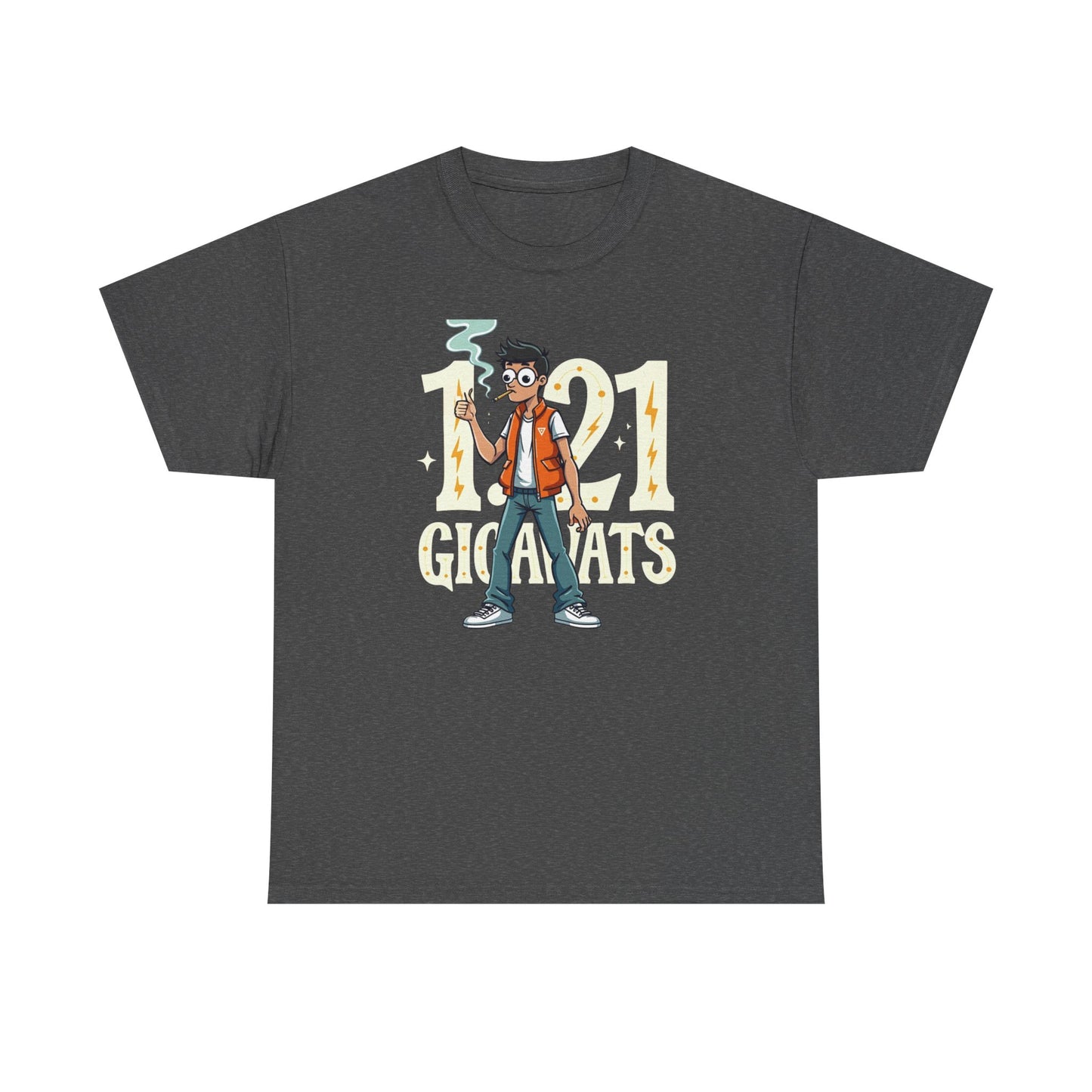 Gigawatts of Power, Unisex Heavy Cotton Tee, Graphic Shirt, Retro Tee, Casual Wear, Geek Fashion, Fun Gift - Psychonaut Swag