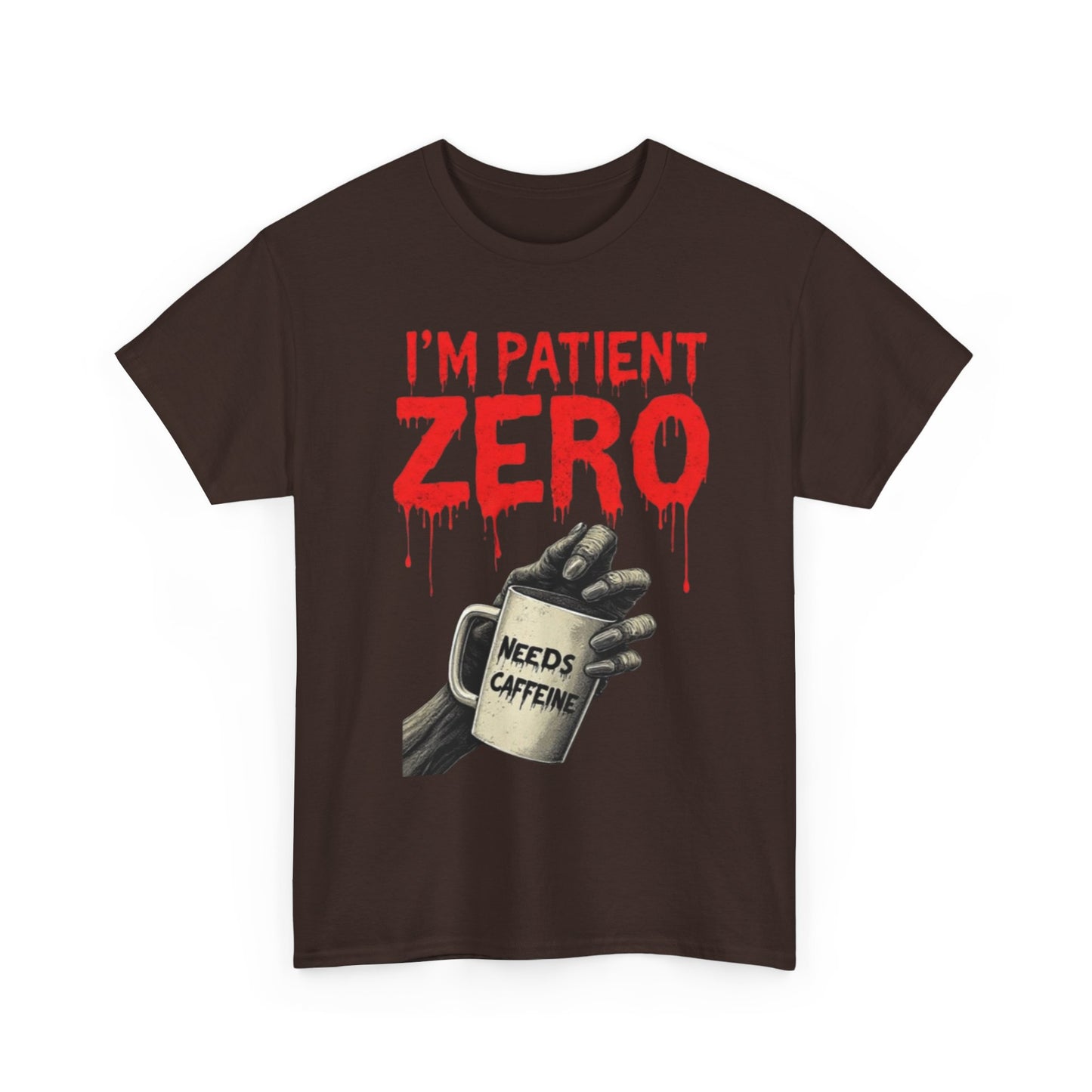 Patient Zero Unisex Heavy Cotton Tee, Horror T-Shirt, Halloween Apparel, Unique Graphic Tee, Casual Wear, Gift for Fans