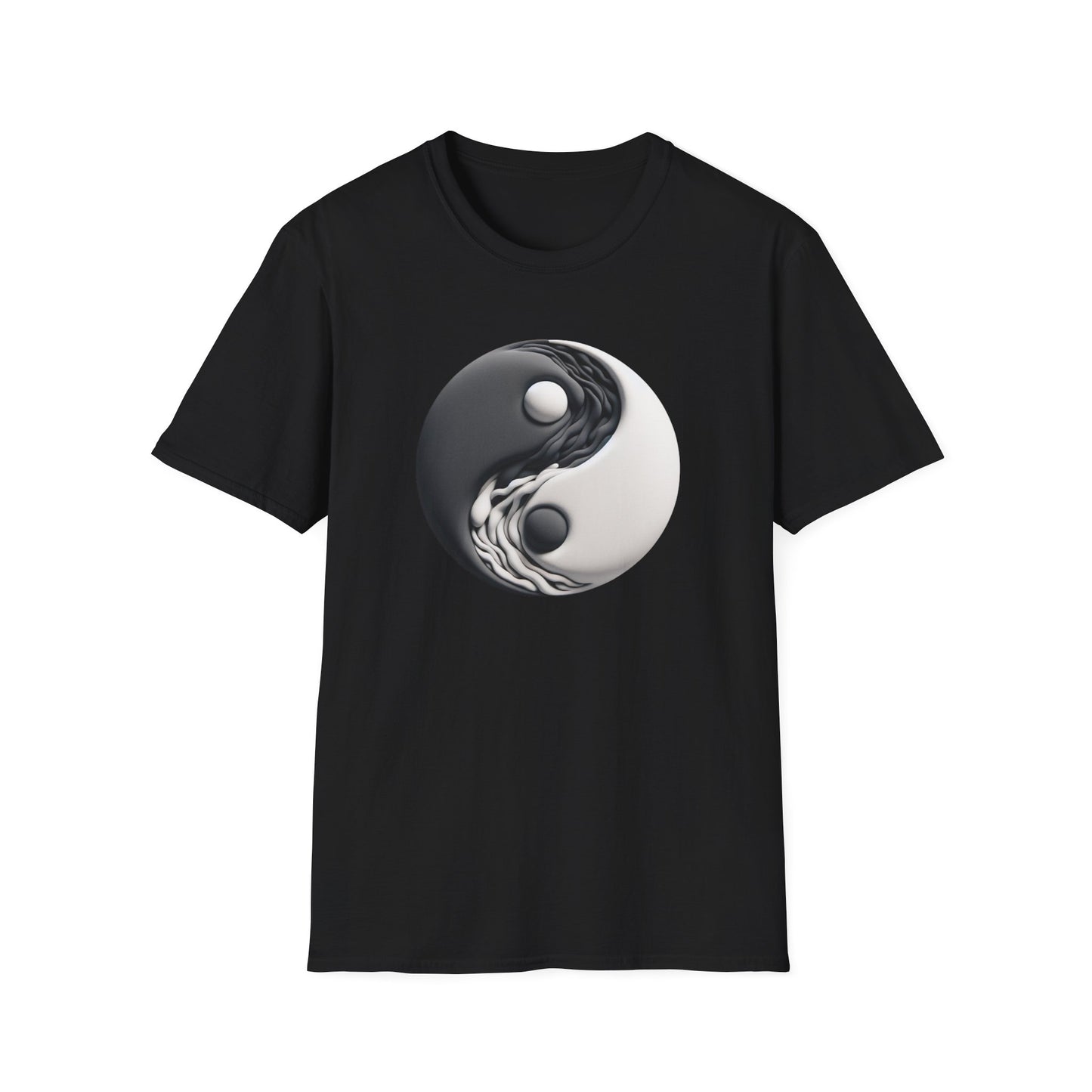 Blending good and evil, yin yang, Unisex Softstyle T-Shirt - Psychonaut Swag