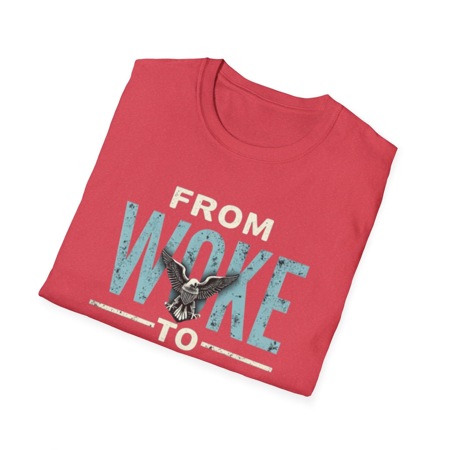 Woke to Right, Graphic Tee - From Woke to Right, Casual Wear, Gift for Friends, Statement T-Shirt, Everyday Fashion, Political Humor - Psychonaut Swag