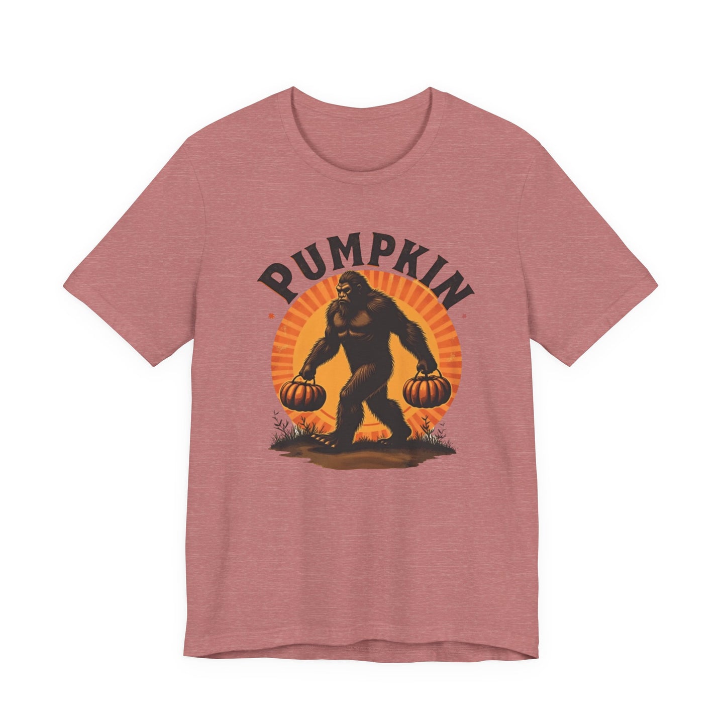 Pumpkin Bigfoot T-Shirt – Unisex Harvest Tee for Fall, Halloween, Autumn Celebrations, Gift for Nature Lovers, Casual Wear