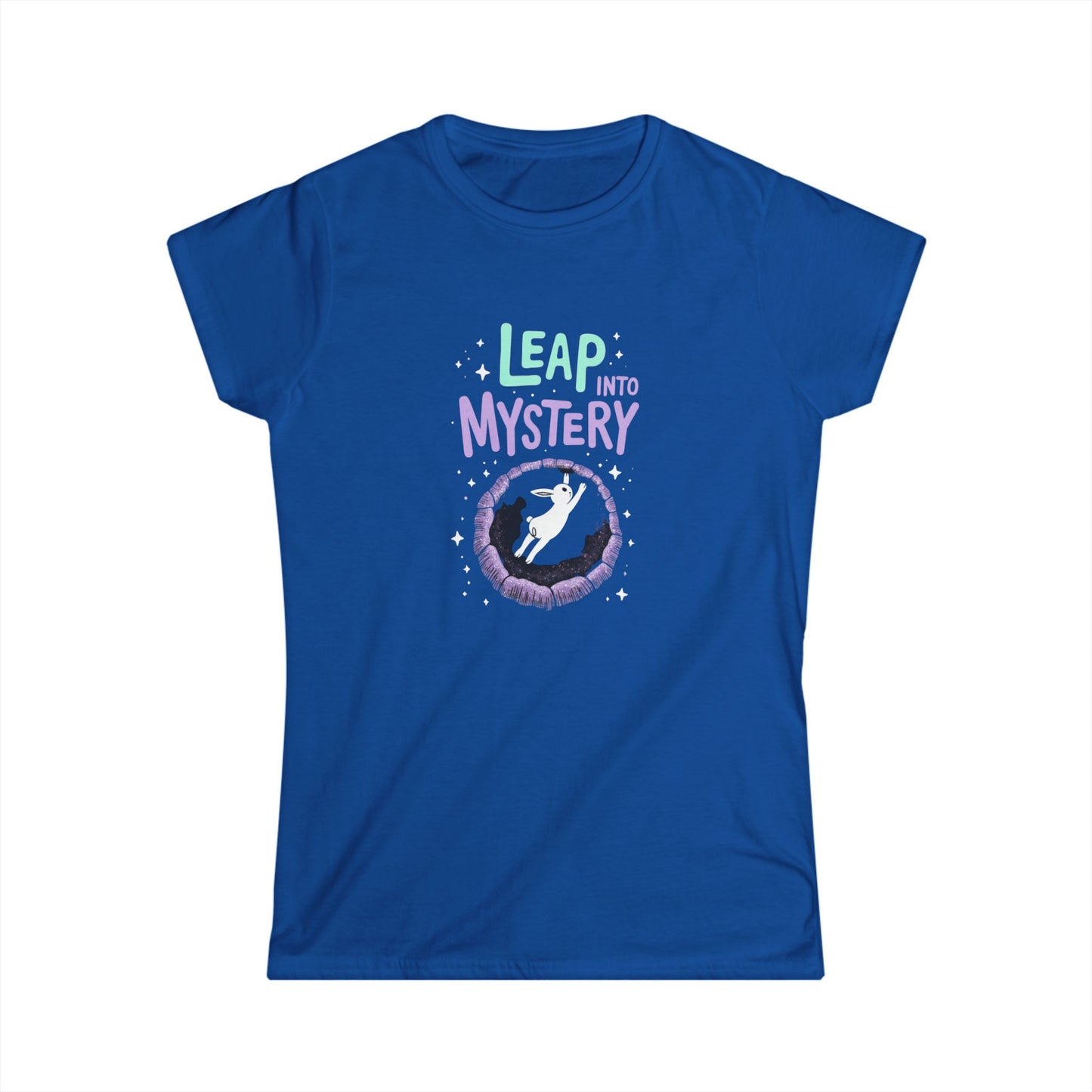 White Rabbit, Rabbit Hole, Women's Mystical Adventure Tee, Graphic T-Shirt for Dreamers, Leap into Mystery, Birthday Gift, Inspirational Art Shirt - Psychonaut Swag