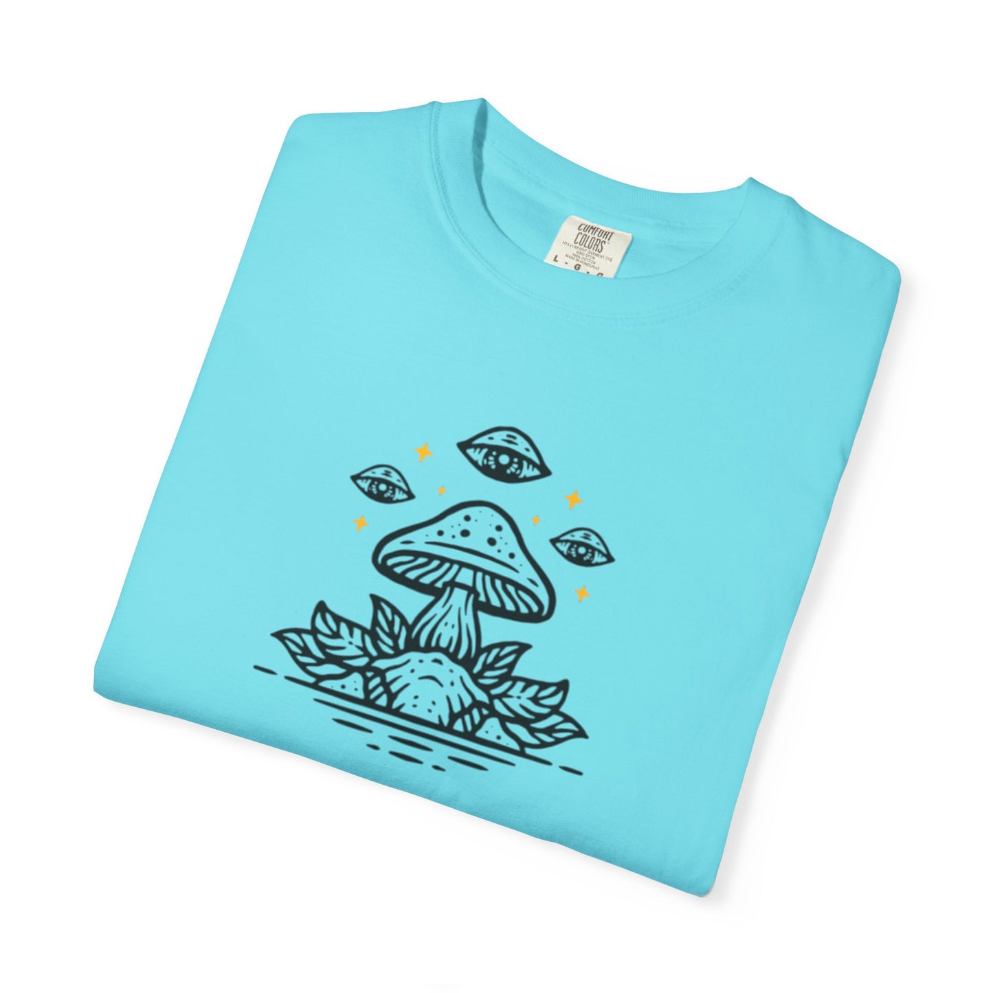 Mushroom Gift from Visitors, Unisex Garment-Dyed T-shirt - Psychonaut Swag