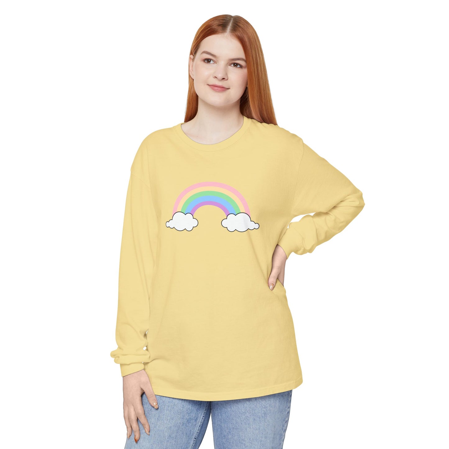 Rainbow, Unisex Garment-dyed Long Sleeve T-Shirt - Psychonaut Swag