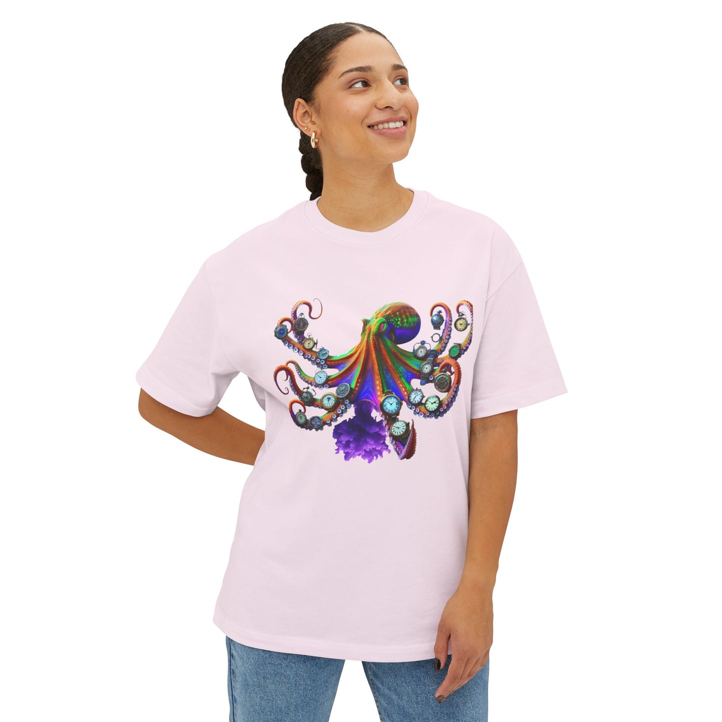 Timekeeper Octupus, Unisex Oversized Boxy Tee