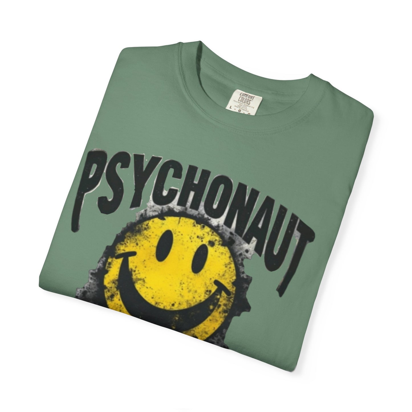 Psychonaut Swag Yellow Smiley Face, Trendy Graphic Tee for Festival Lovers, Casual Wear, Gifts, Street Style