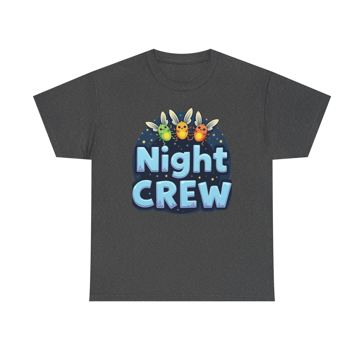 Night Crew Unisex Heavy Cotton Tee, Comfortable Graphic Tee, Great for Parties, Casual Wear, Gift for Friends, Summer Events - Psychonaut Swag