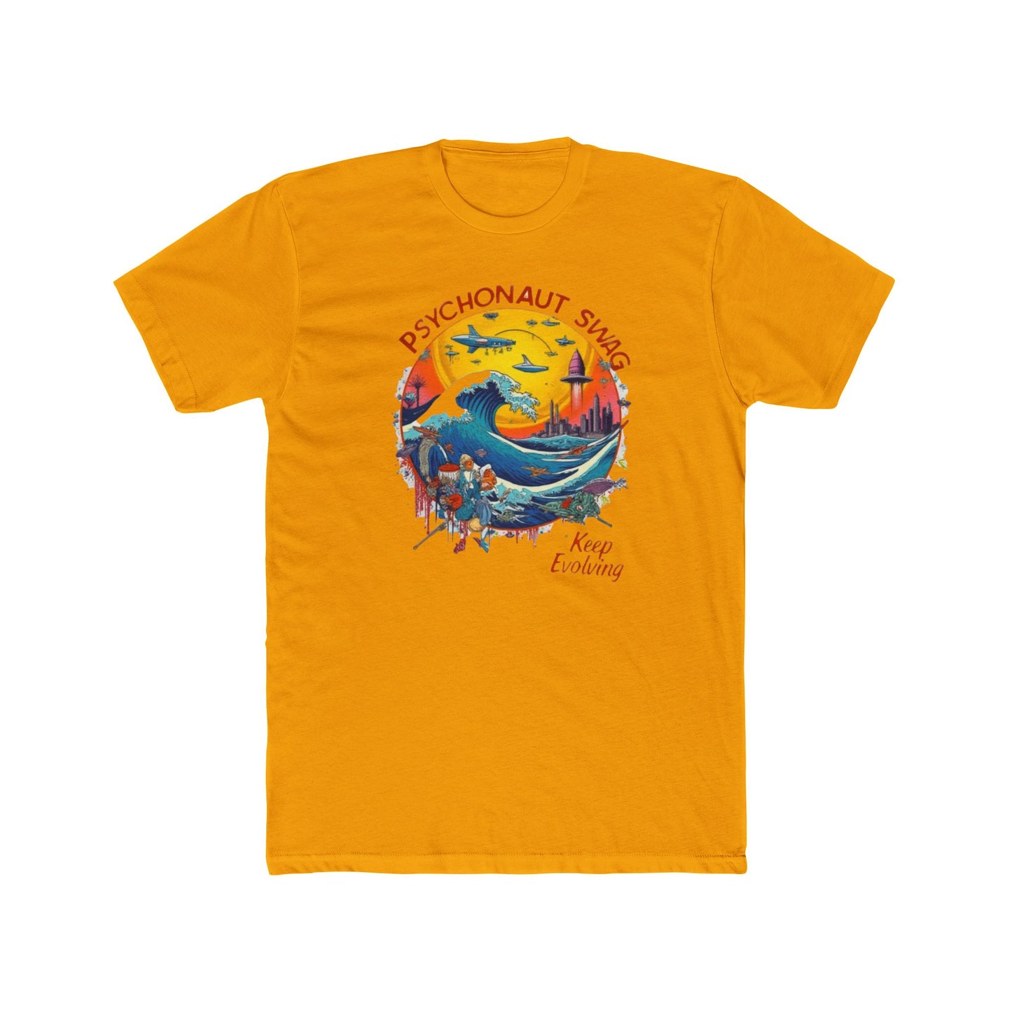 Keep Evolving, Psychonaut Swag Keep Exploring Unisex Tee | Adventure T-Shirt, Gift for Travelers, Fun Casual Wear, Unique Graphic Shirt, Summer Style