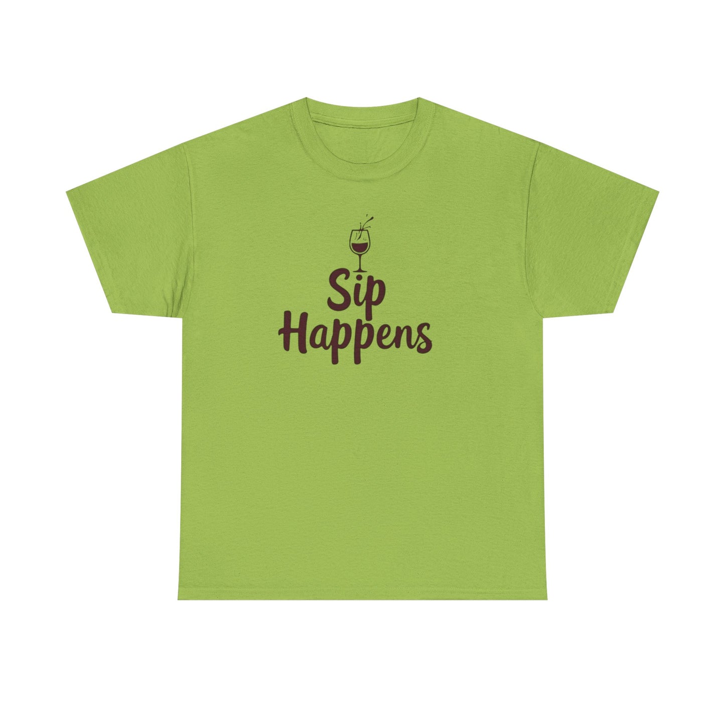 Sip Happens Unisex Heavy Cotton Tee - Funny Graphic Shirt, Casual Wear, Gift for Coffee Lovers, Everyday Comfort, Birthday Party T-Shirt - Psychonaut Swag