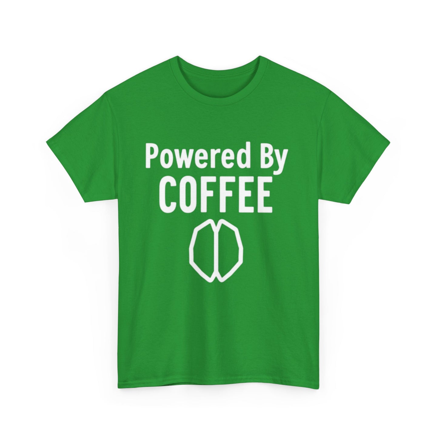 Powered By Coffee Unisex Heavy Cotton Tee, Funny Coffee Lover Shirt, Gift for Barista, Casual Wear, Perfect for Birthdays, Everyday Use - Psychonaut Swag