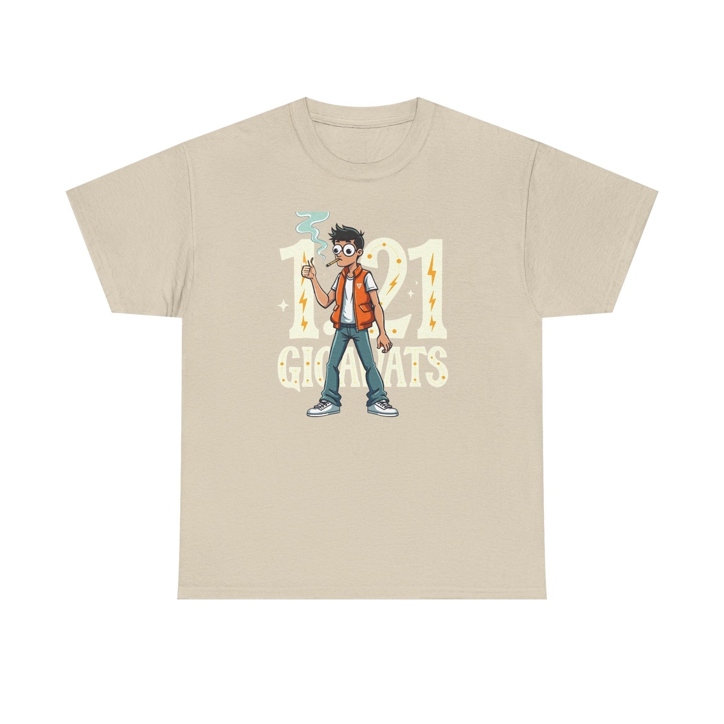 Gigawatts of Power, Unisex Heavy Cotton Tee, Graphic Shirt, Retro Tee, Casual Wear, Geek Fashion, Fun Gift - Psychonaut Swag