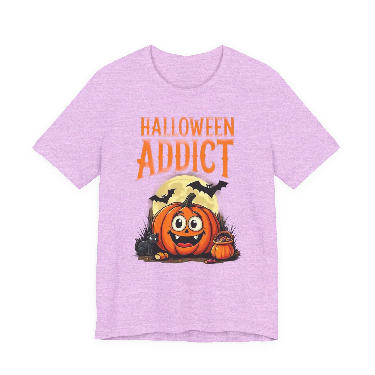 Halloween Addict Tee | Unisex Short Sleeve T-Shirt, Fun Halloween Apparel, Pumpkin Tee, Spooky Season Shirt, Gift for Halloween Lovers