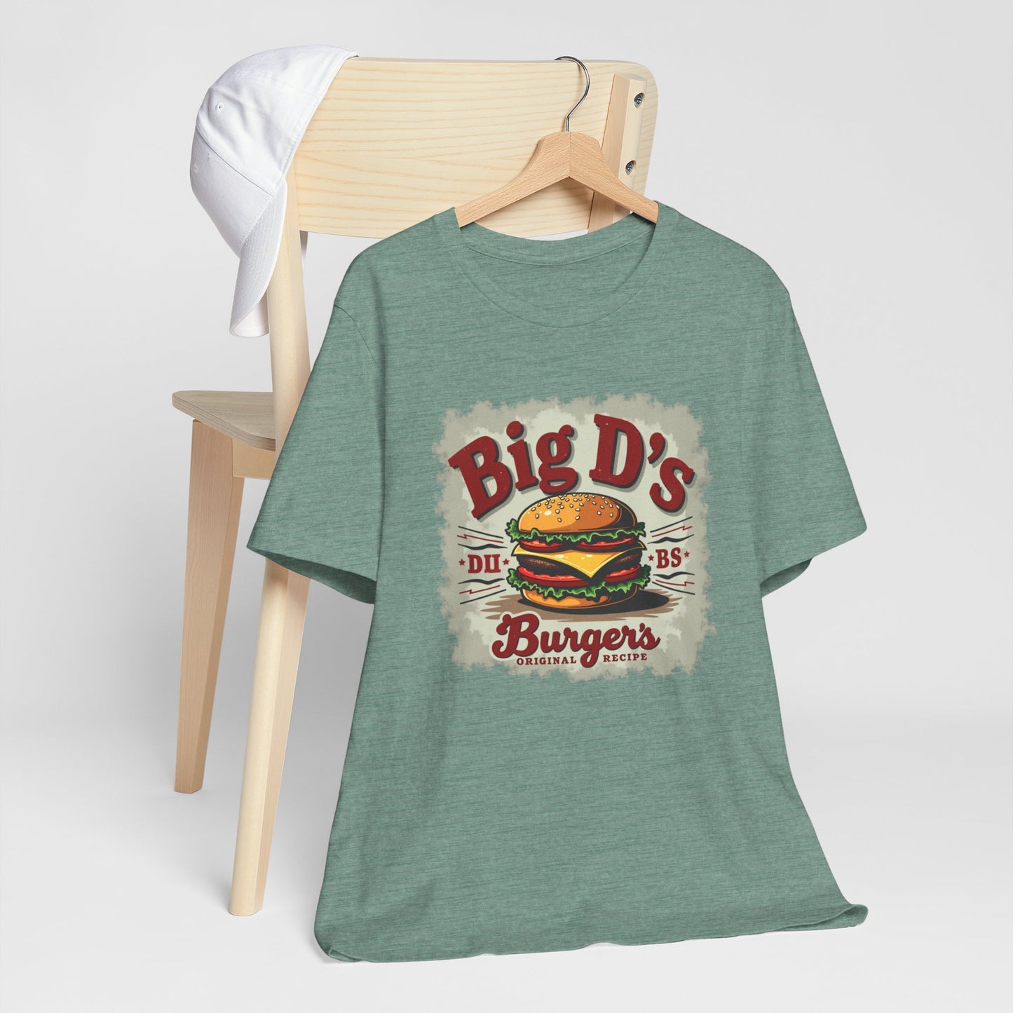 Big D's Burgers Unisex Jersey Tee - Fun Foodie Shirt, Casual Wear, Burger Lover Gift, Retro Fast Food T-Shirt, Summer BBQ Fashion - Psychonaut Swag