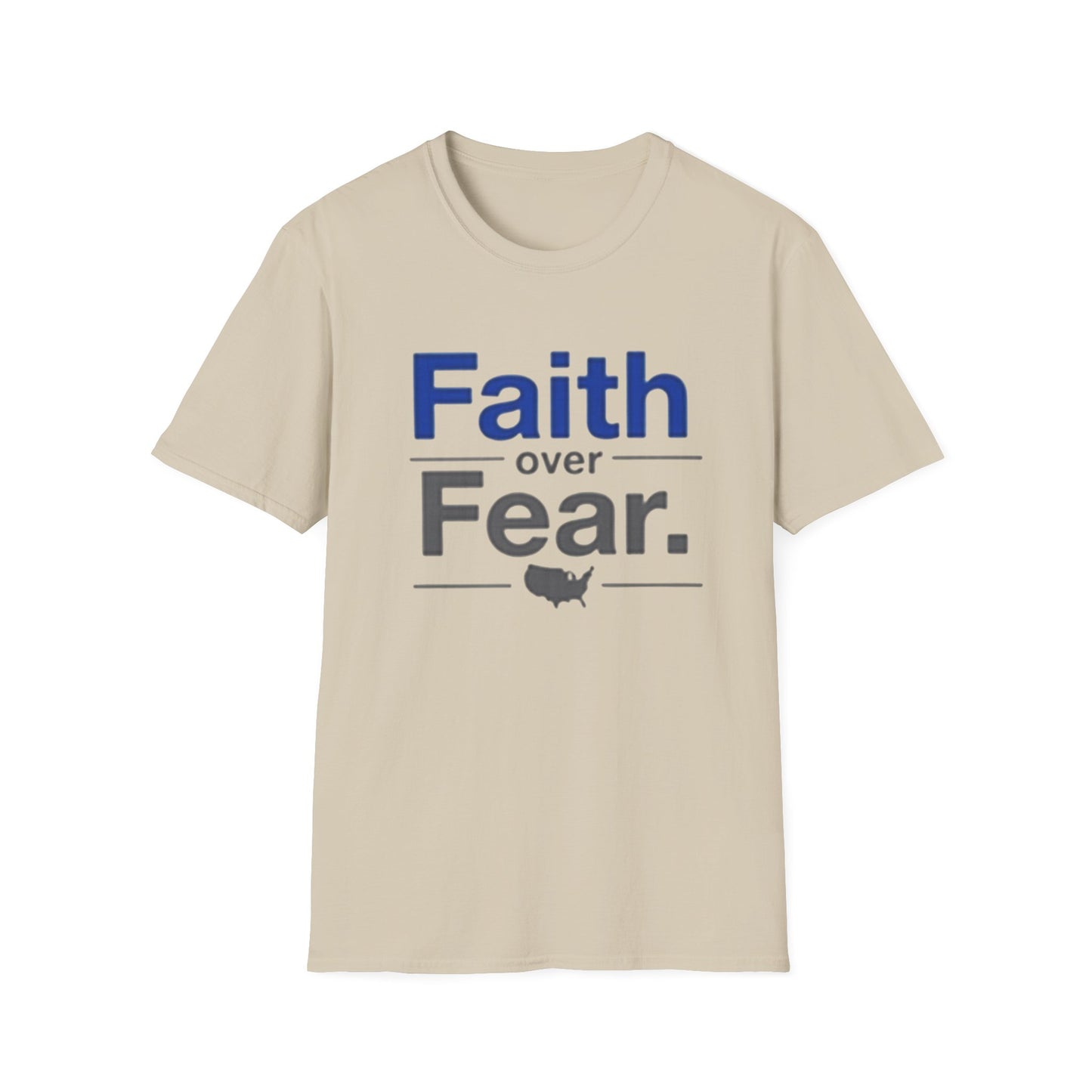 Faith Over Fear Unisex Softstyle T-Shirt | Inspirational Tee for Motivational Gifts, Everyday Wear, Faith, Courage, Positive Vibes - Psychonaut Swag