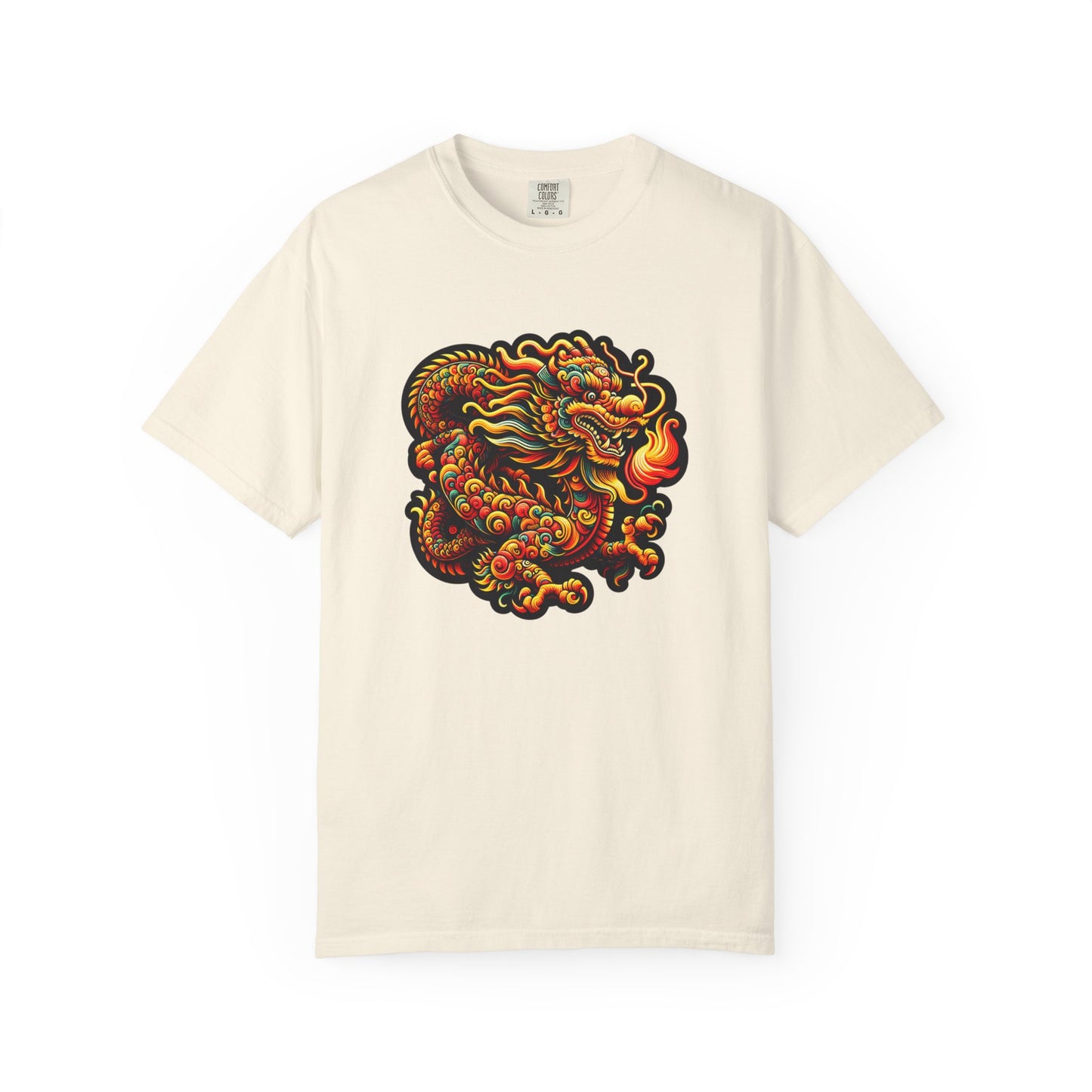 Dragon, Unisex Dragon Graphic T-Shirt - Colorful Garment-Dyed Tee - Psychonaut Swag