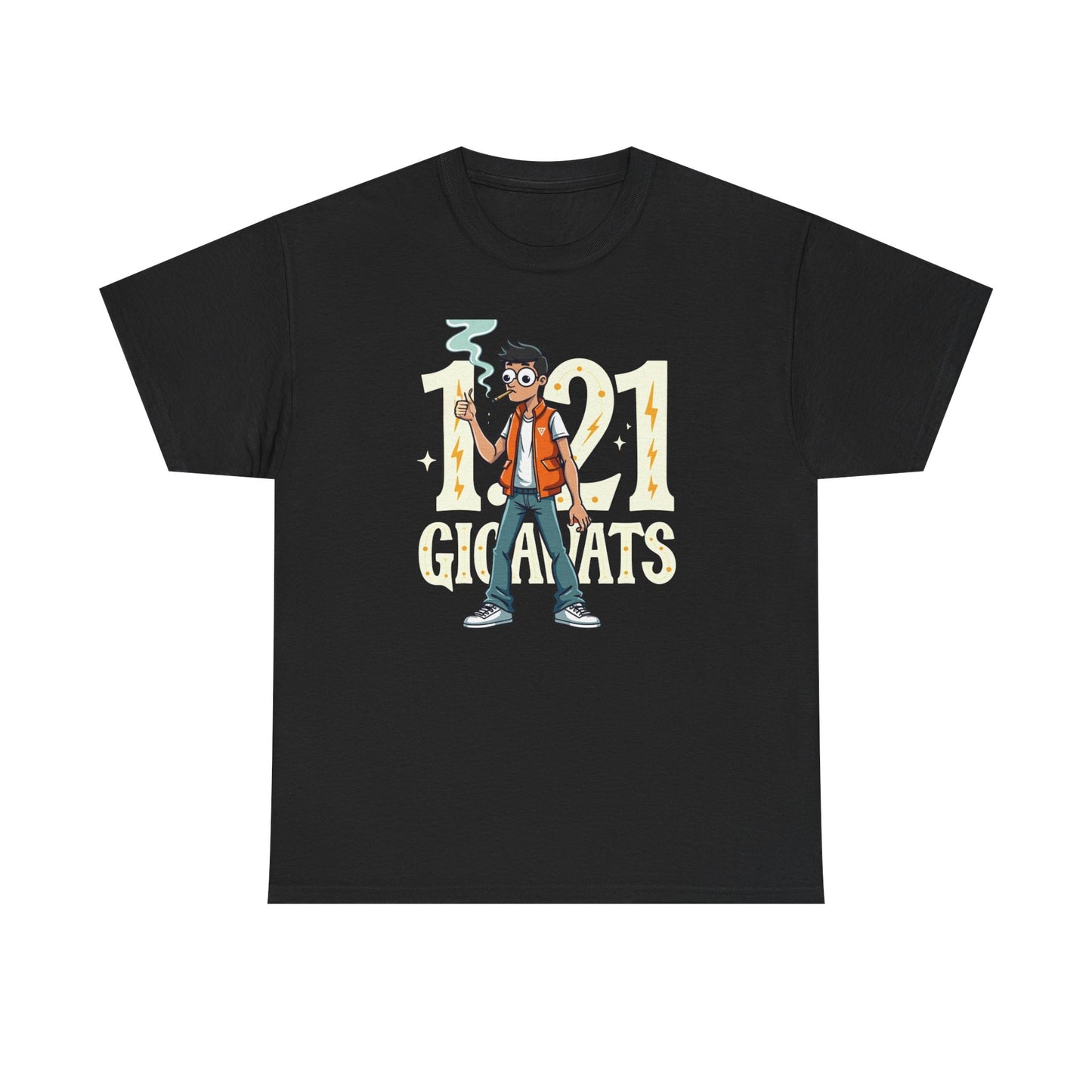 Gigawatts of Power, Unisex Heavy Cotton Tee, Graphic Shirt, Retro Tee, Casual Wear, Geek Fashion, Fun Gift - Psychonaut Swag