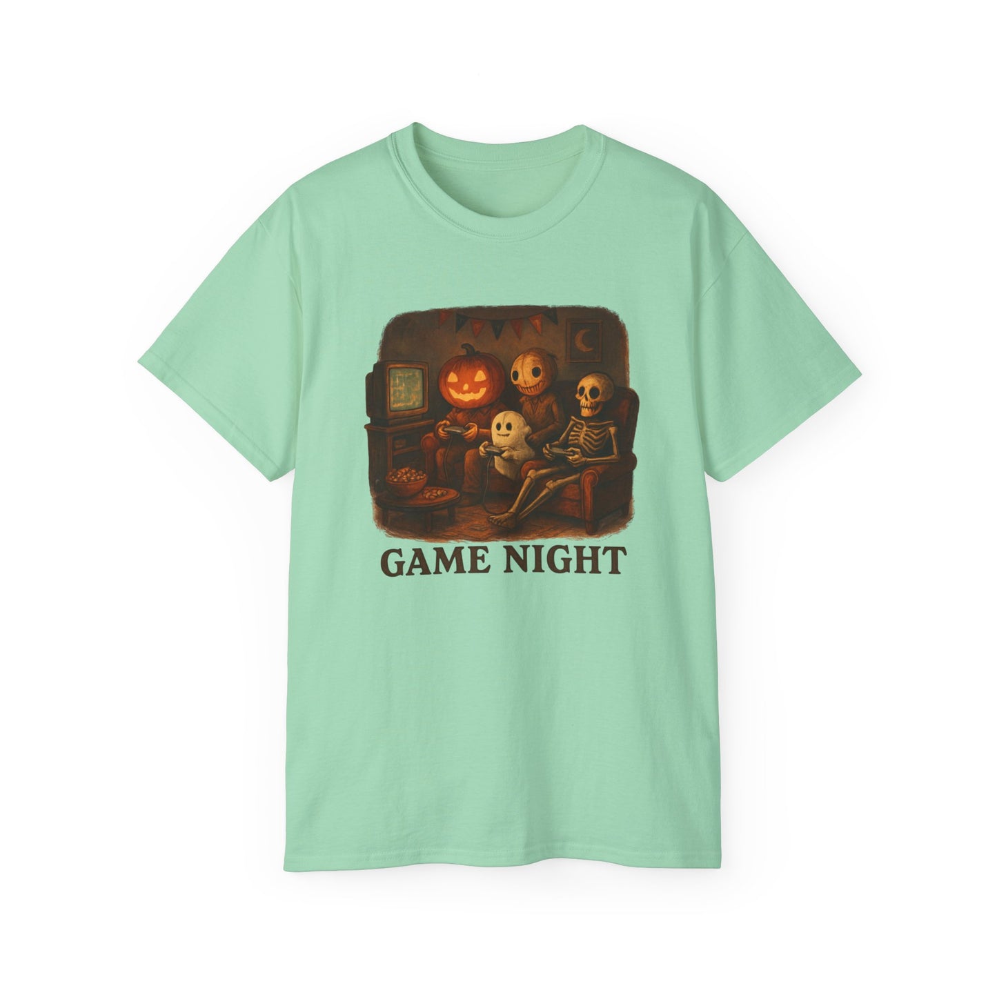 Game Night Tee, Halloween Shirt, Unisex Cotton T-Shirt, Spooky Fun Apparel, Perfect for Gathering and Celebrations