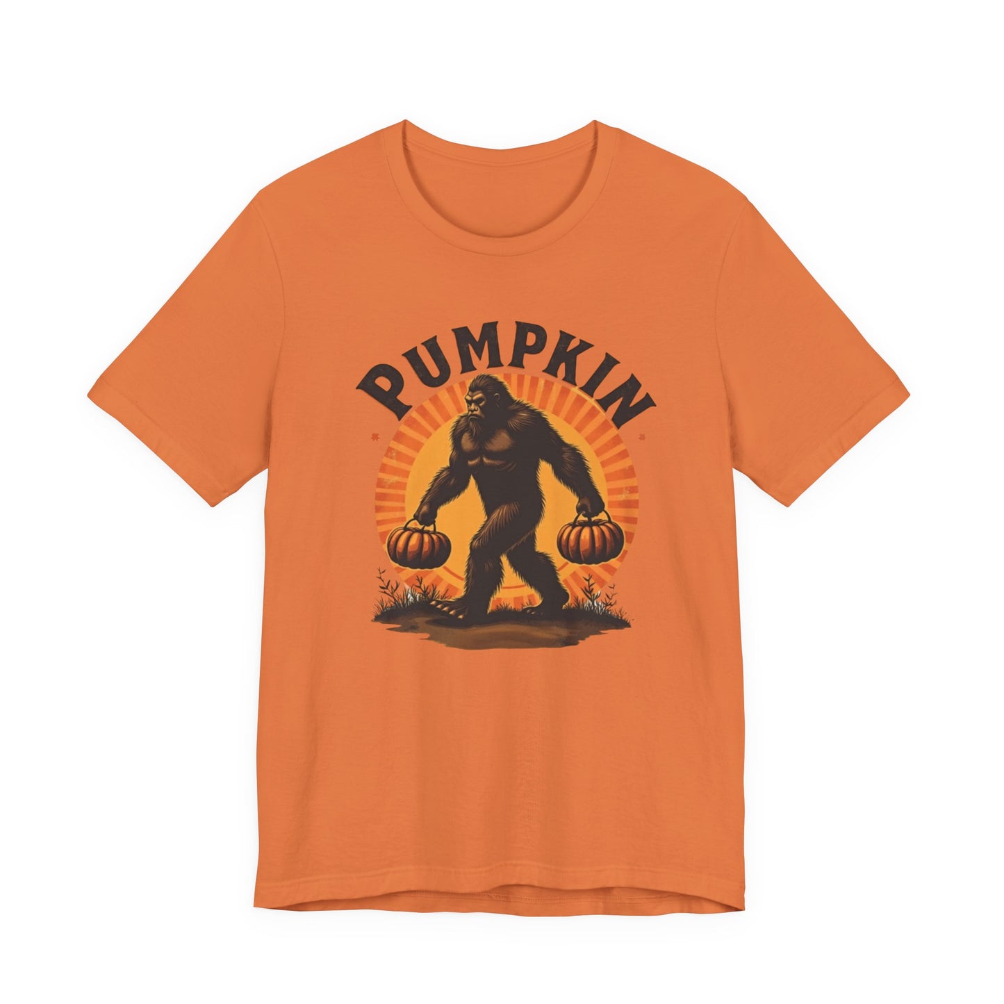 Pumpkin Bigfoot T-Shirt – Unisex Harvest Tee for Fall, Halloween, Autumn Celebrations, Gift for Nature Lovers, Casual Wear