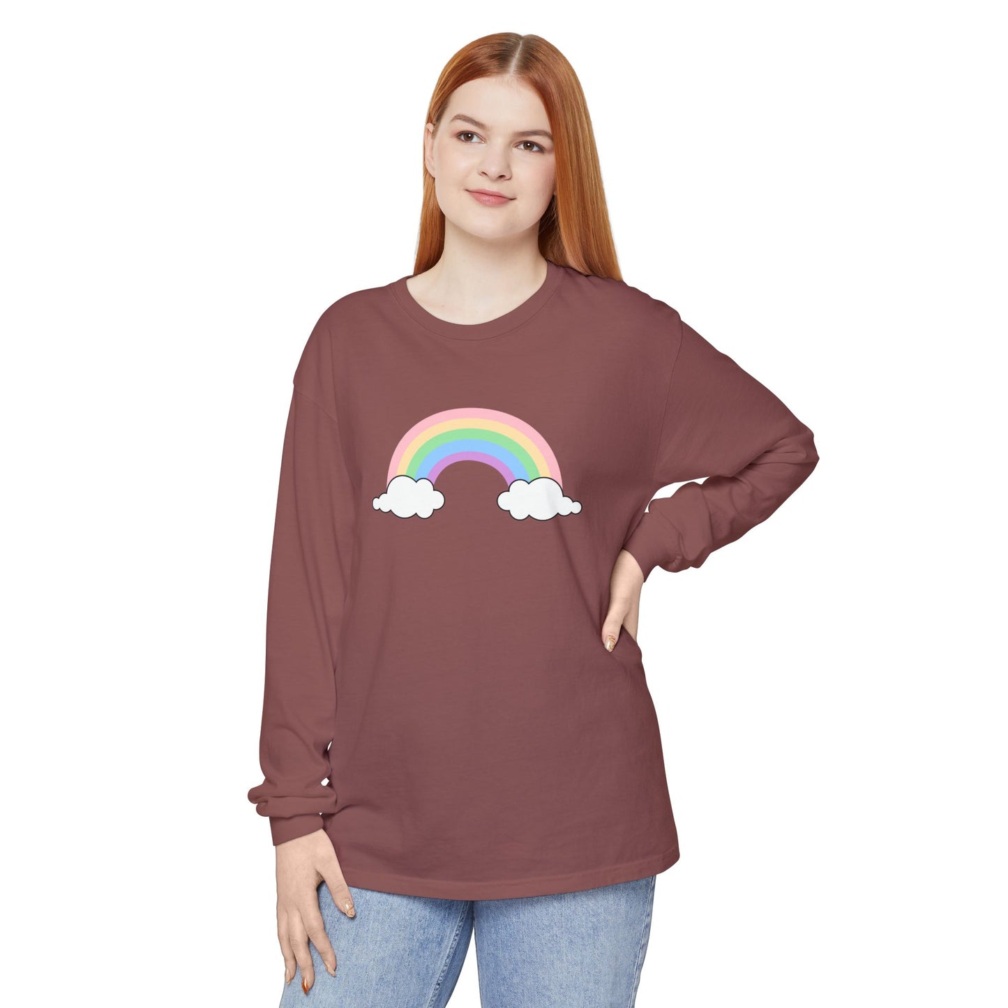 Rainbow, Unisex Garment-dyed Long Sleeve T-Shirt - Psychonaut Swag
