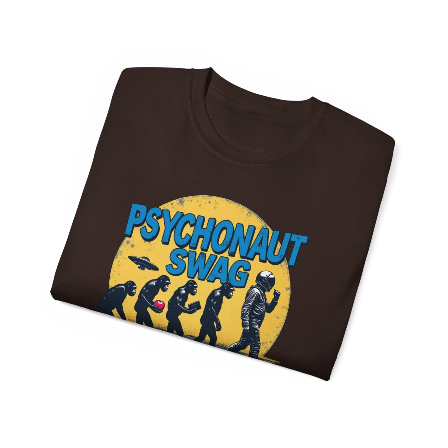 Psychonaut Evolution of Man Sunset, Unisex Tee, Retro Graphic T-Shirt, Music Festival Attire, Gift for Gamers, Casual Streetwear - Psychonaut Swag