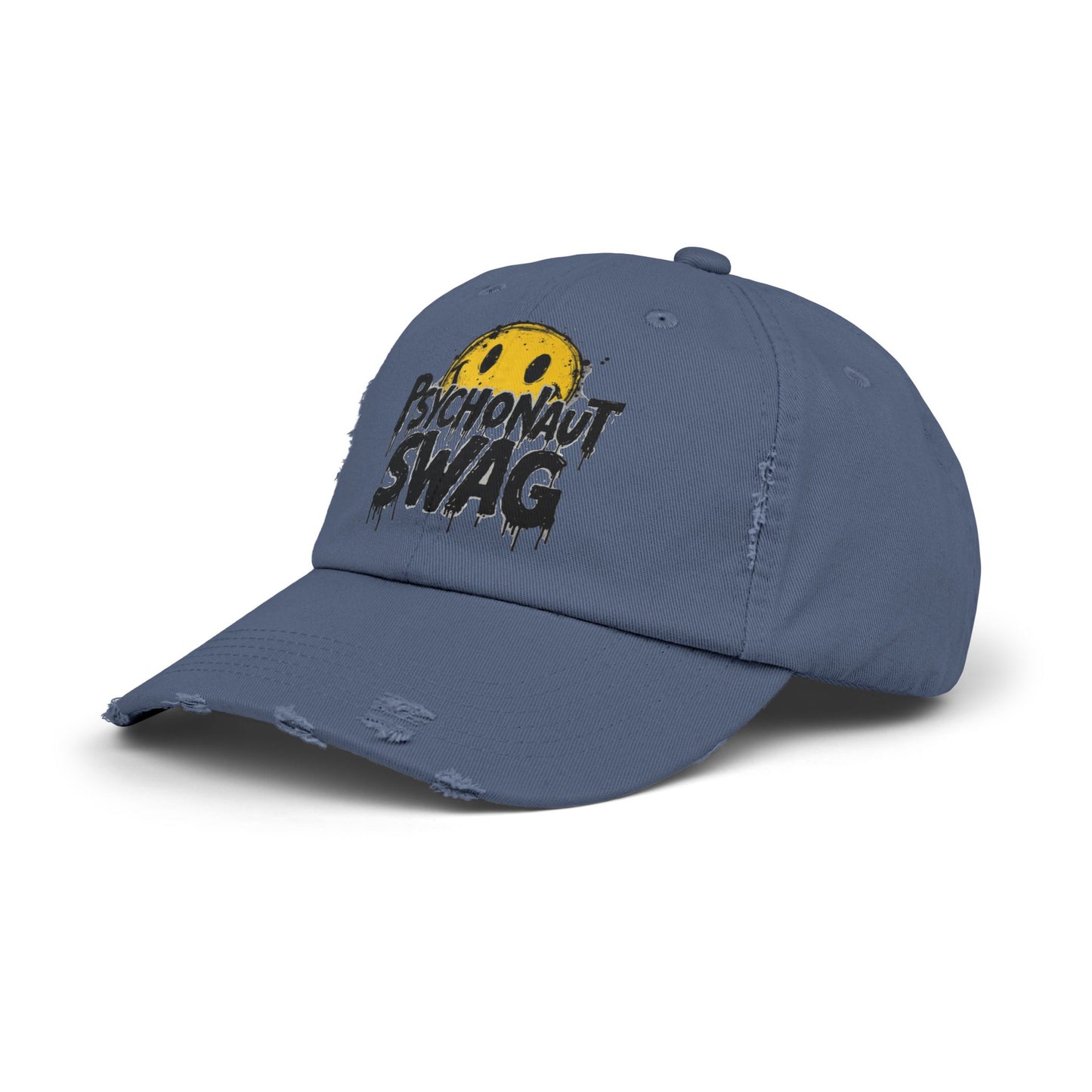 Psycho Unisex Distressed Cap, Cool Casual Hat, Streetwear Accessory, Gift for Trendsetters, Festival Gear, Summer Vibes - Psychonaut Swag